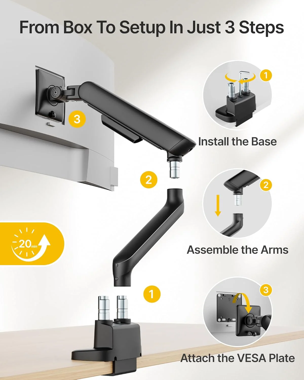 Dual Mechanical Spring Monitor Arm for 17-35" Screens | MA1011BK-D - Image 5