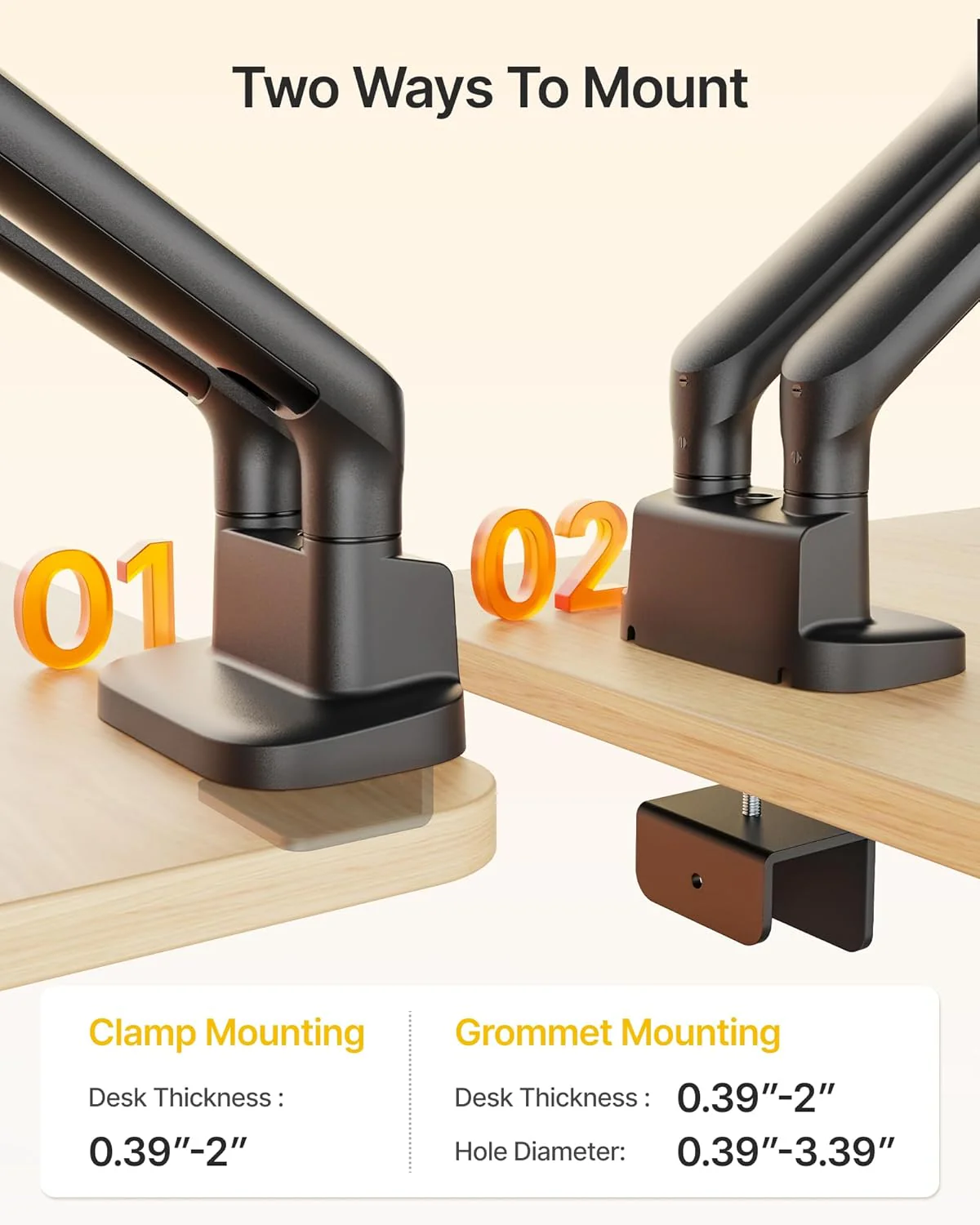 Dual Mechanical Spring Monitor Arm for 17-35" Screens | MA1011BK-D - Image 8