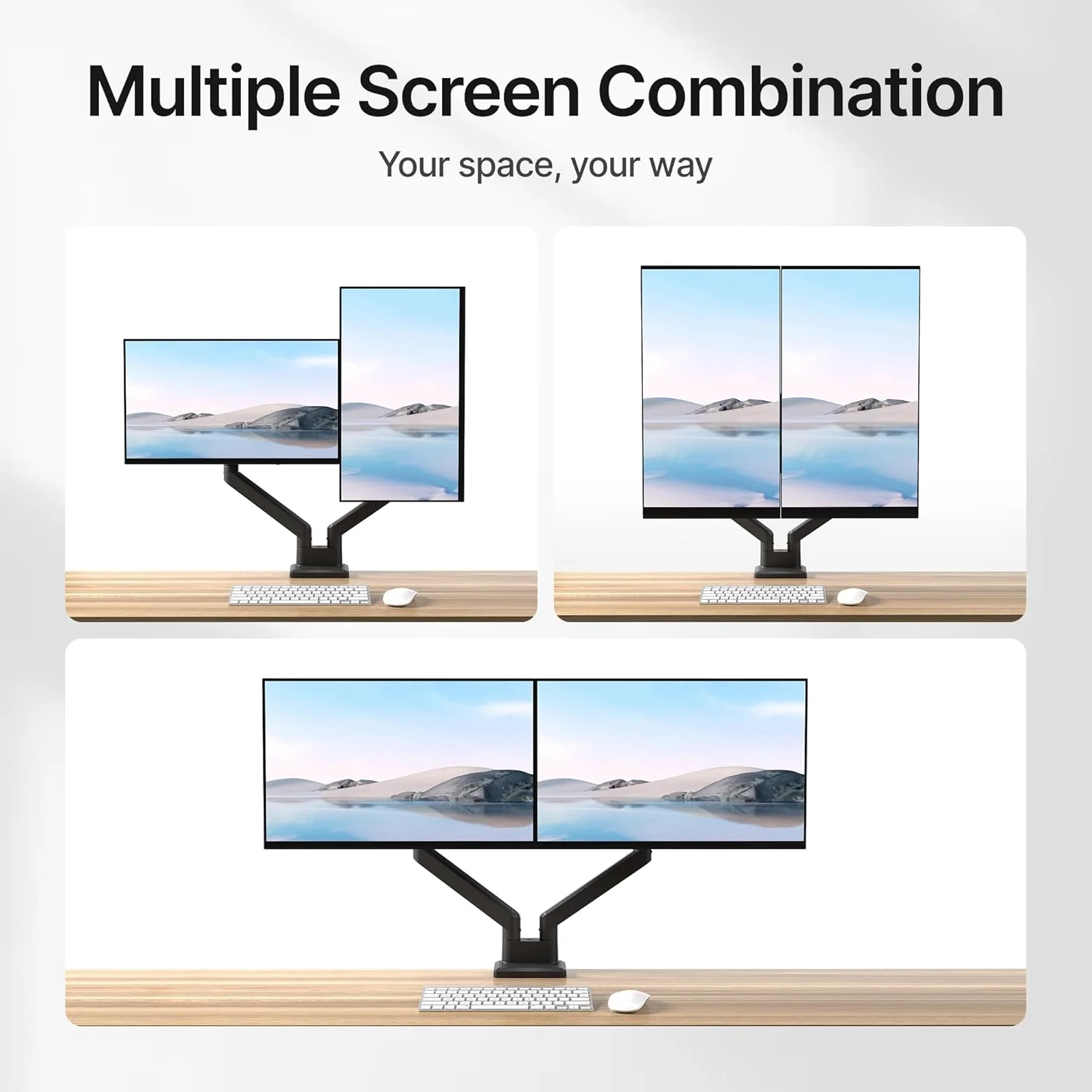 Dual Monitor Arms for 17”-35" Screens | MA1007BK-D - Image 4