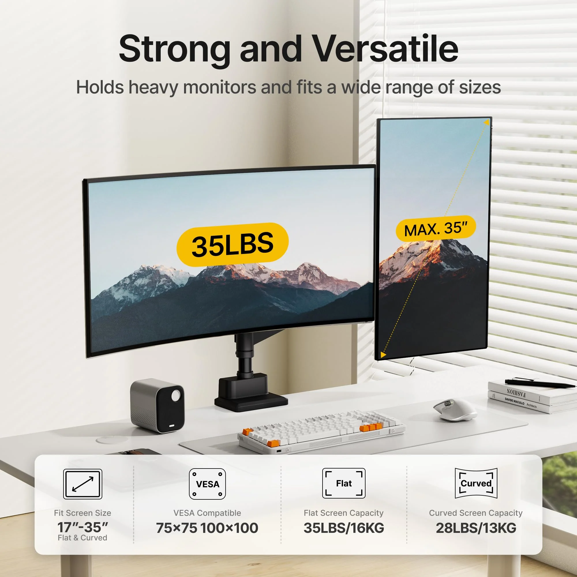 Dual Monitor Arms for 17"-35" Screen | MA1007PBK-D - Image 3