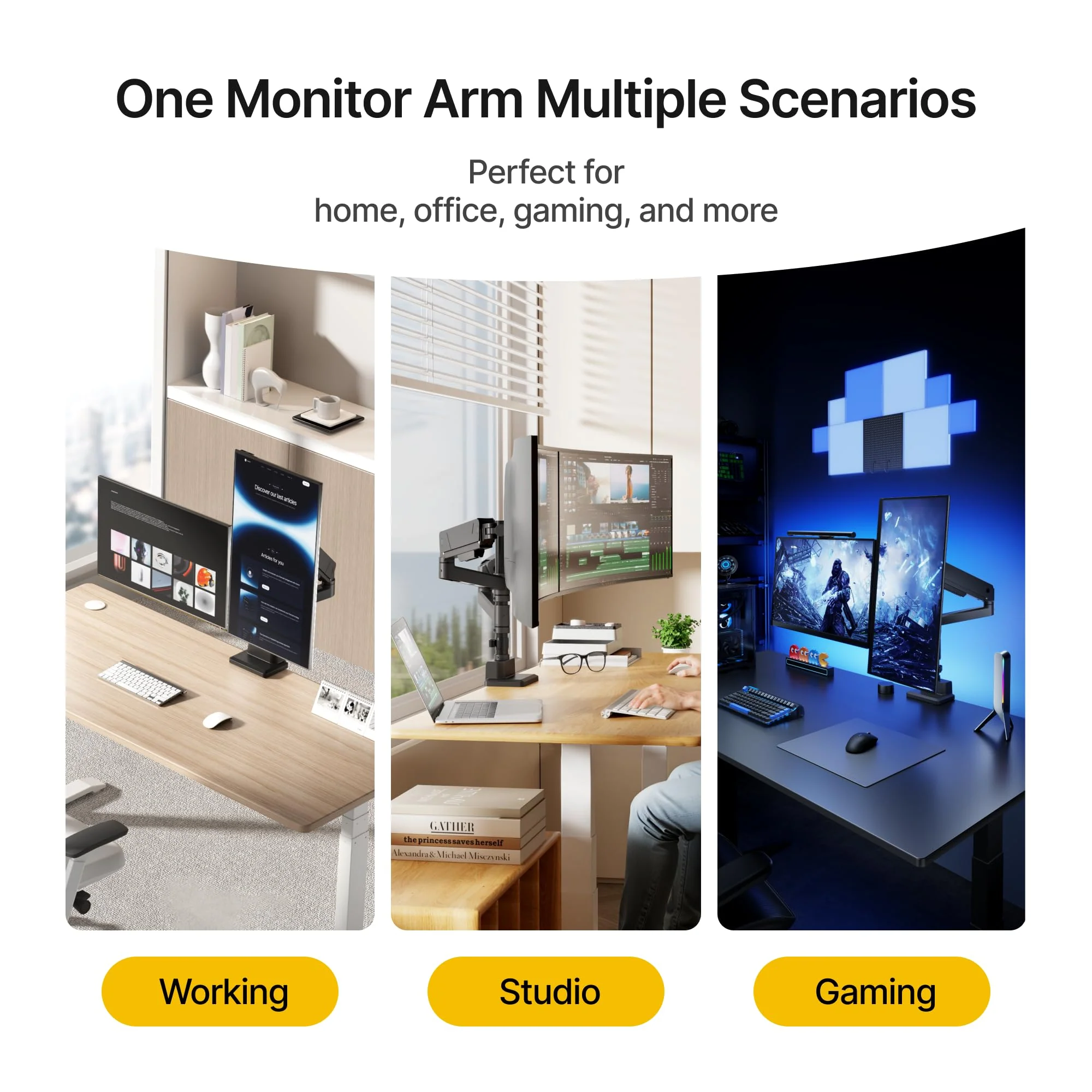Dual Monitor Arms for 17"-35" Screen | MA1007PBK-D - Image 9