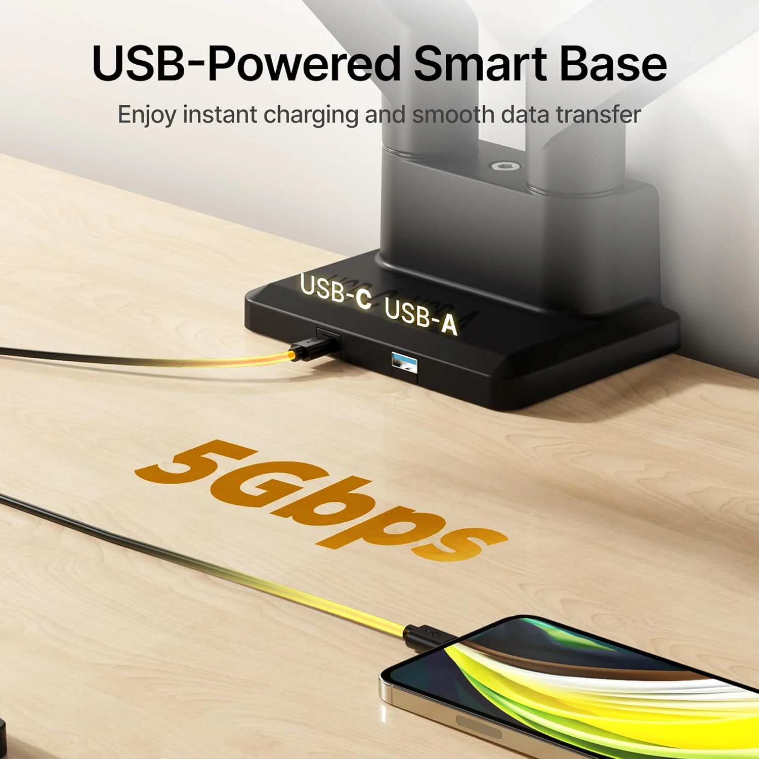 Dual Monitor Mount with USB | MA1007UCBK-D - Image 4