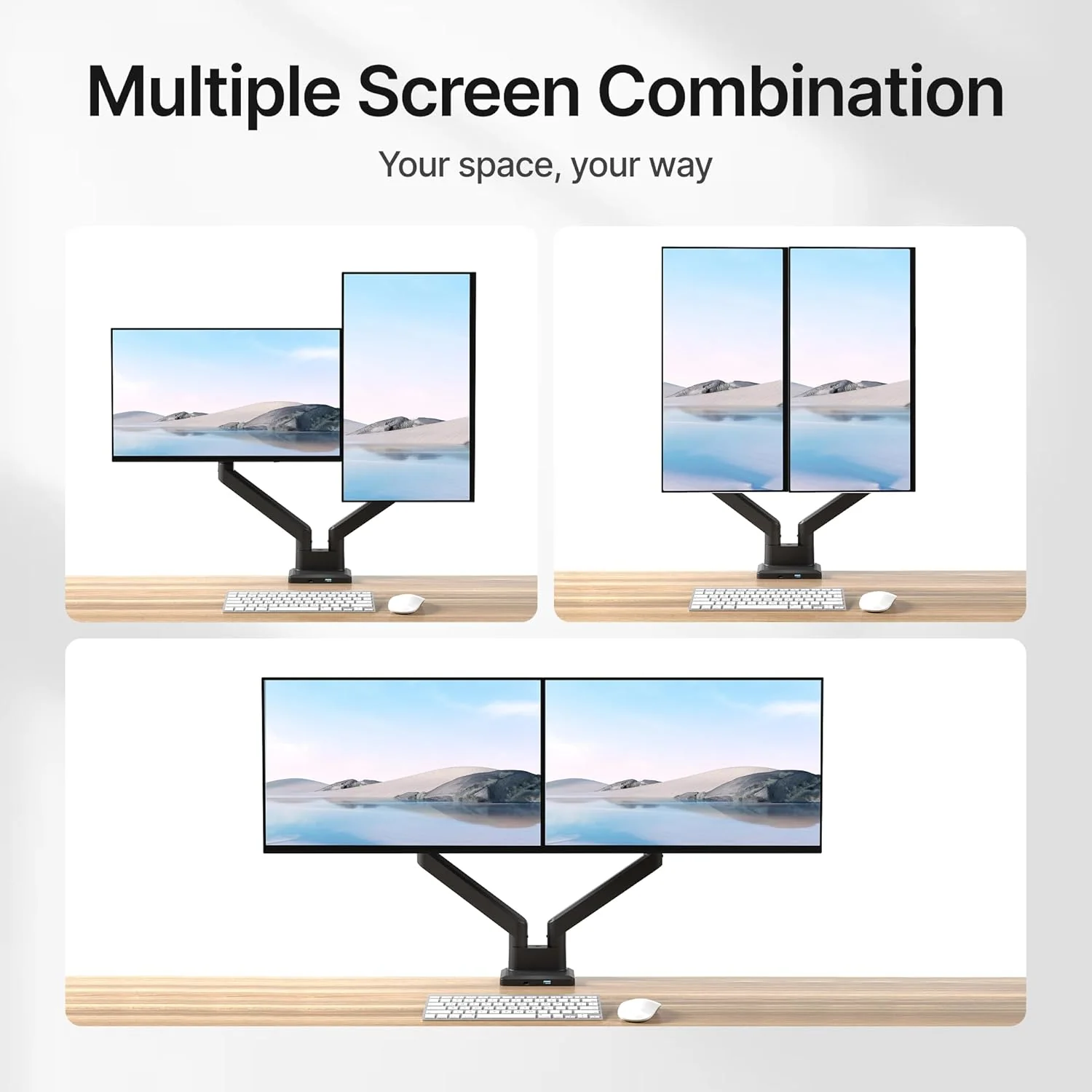 Dual Monitor Mount with USB | MA1007UCBK-D - Image 5