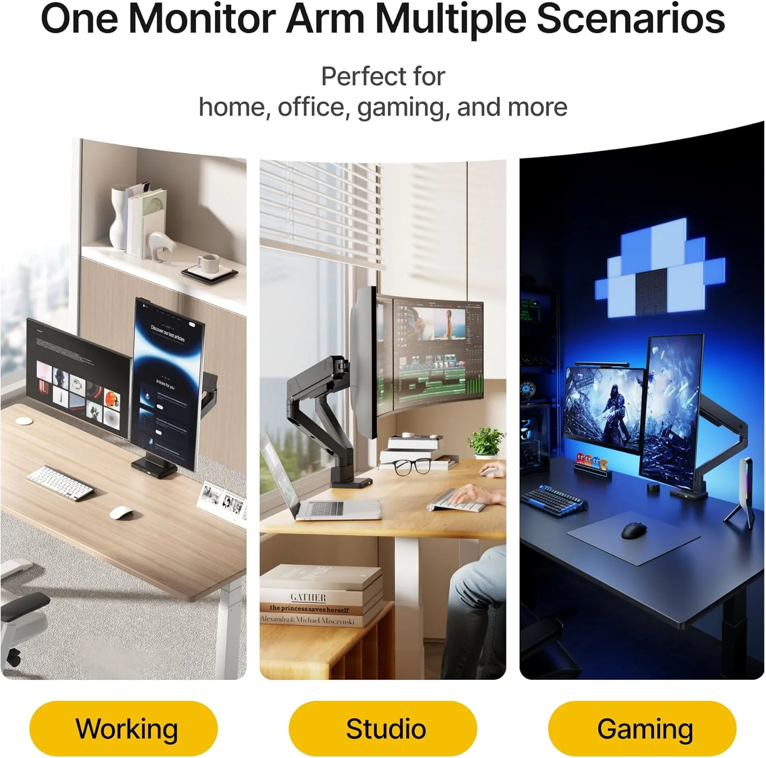 Dual Monitor Mount with USB | MA1007UCBK-D - Image 9