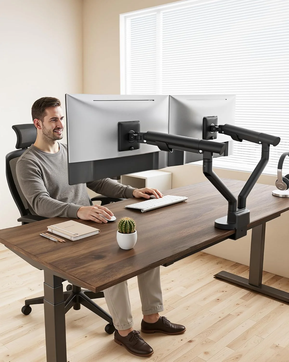 Dual Monitor Stand for 2 Screens 17 to 35 Inch | MA1010BK-D - Image 6