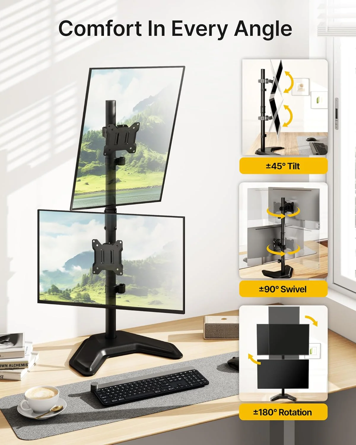Dual Monitor Stand | MA1006SBK-V - Image 3