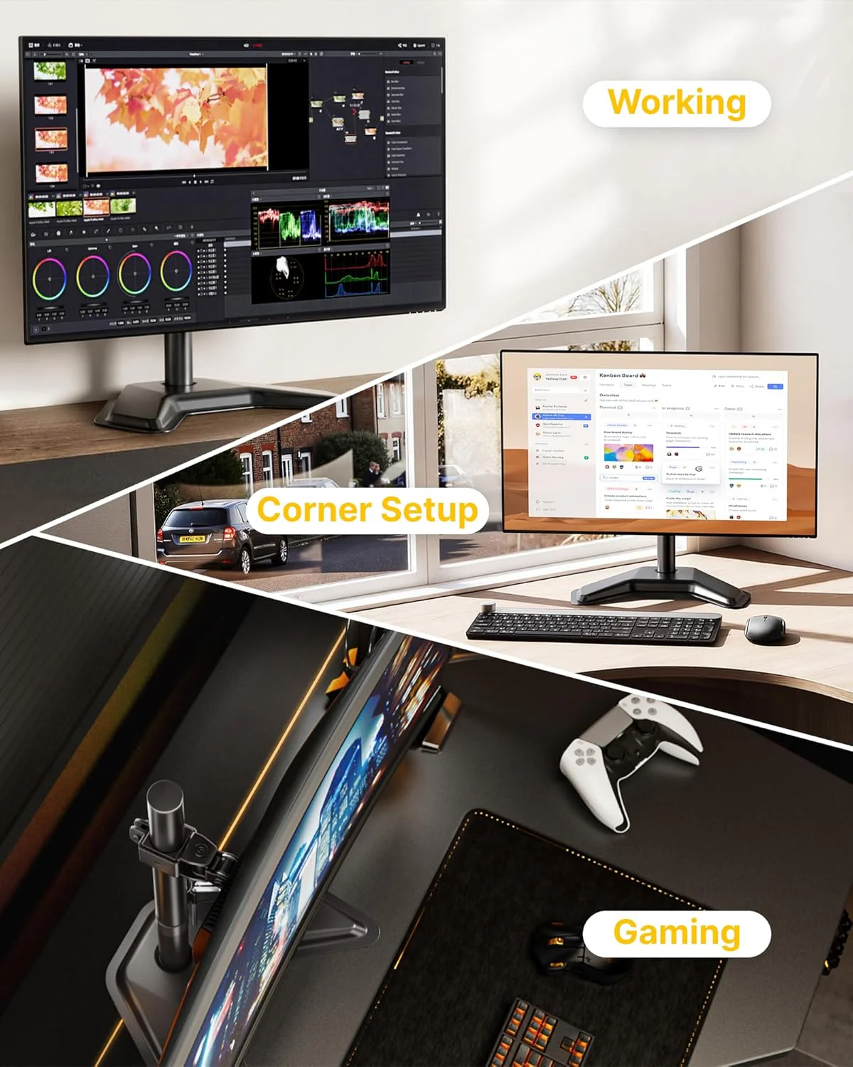 Freestanding Single Monitor Arm | MA1006SBK - Image 2