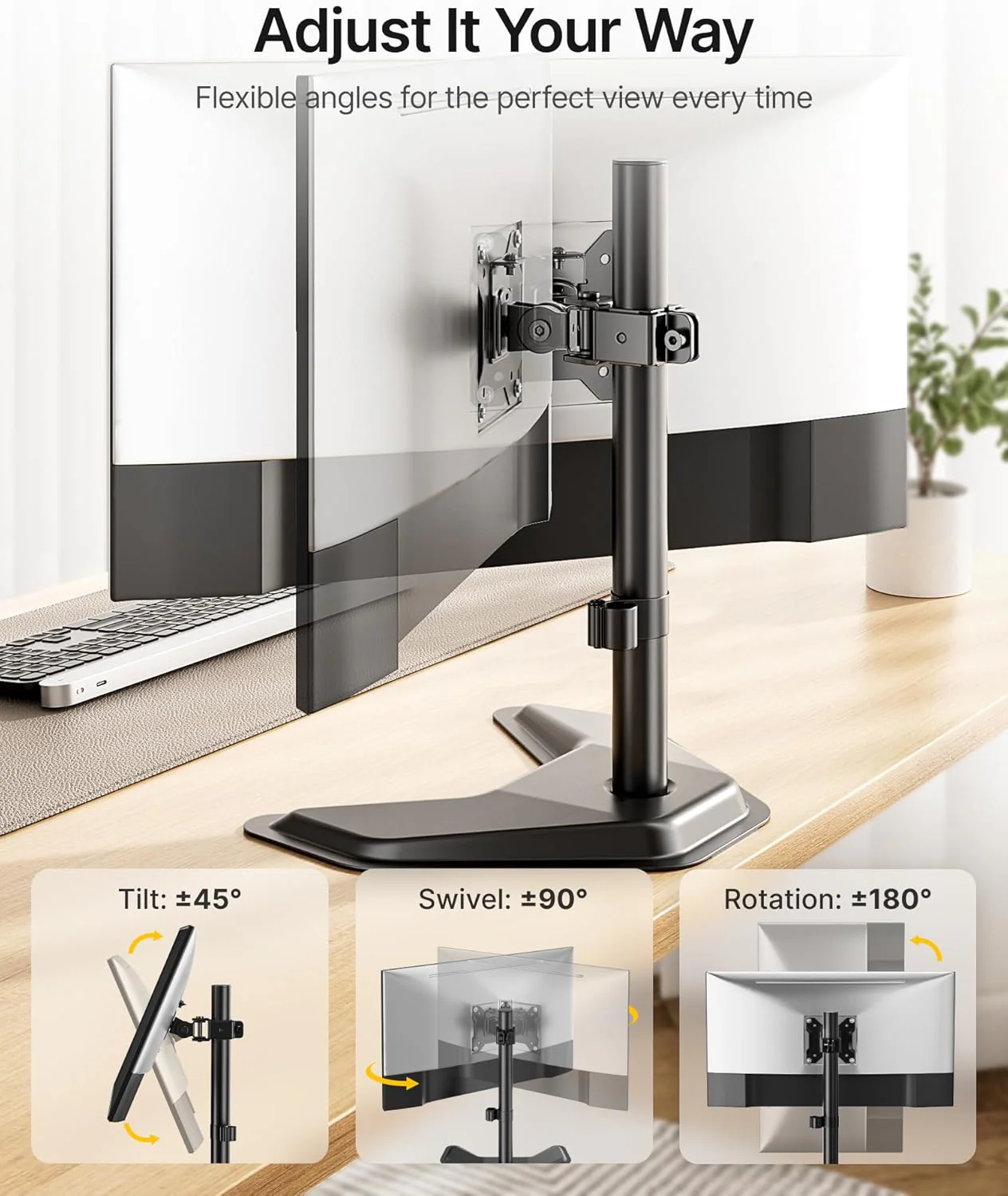 Freestanding Single Monitor Arm | MA1006SBK - Image 4