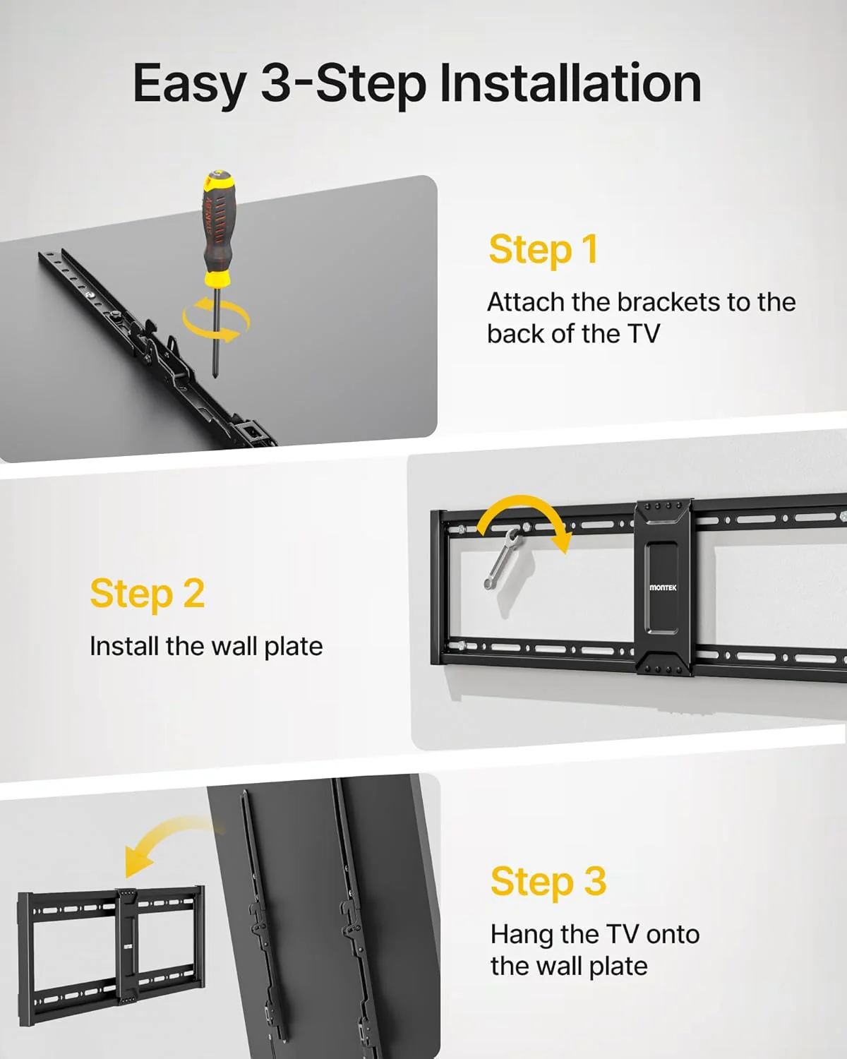 Heavy Duty Fixed TV Wall Mount for 43"–100" TVs | ‎TM1004W-LF - Image 8