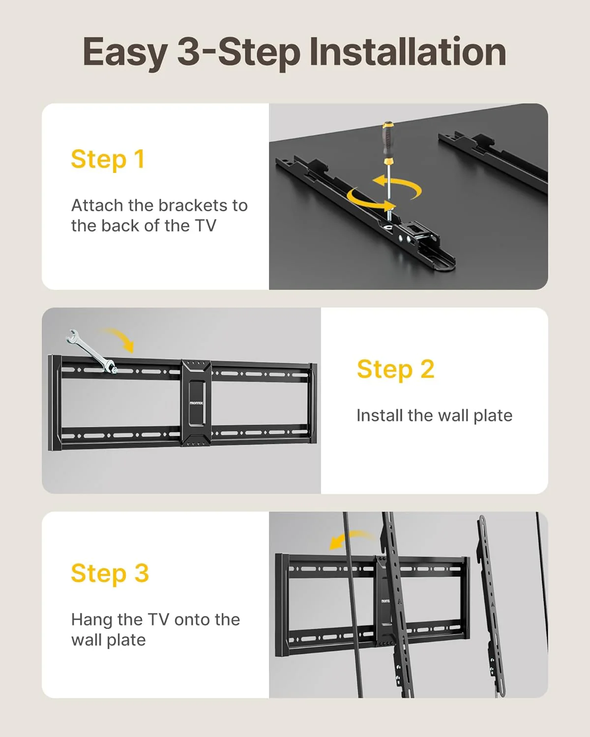 Heavy Duty Fixed TV Wall Mount for 43"–95" TVs | ‎‎TM1004W-MF - Image 8
