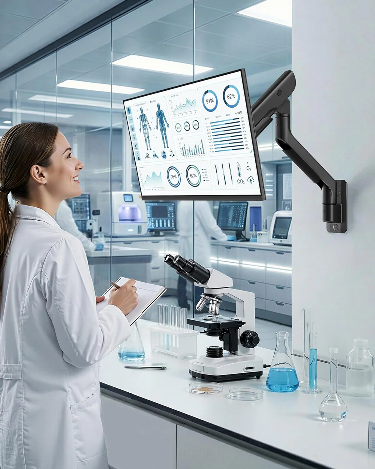 Heavy-Duty Single Monitor Wall Mount for 17-57” Screens | MA1003WBK - Image 2