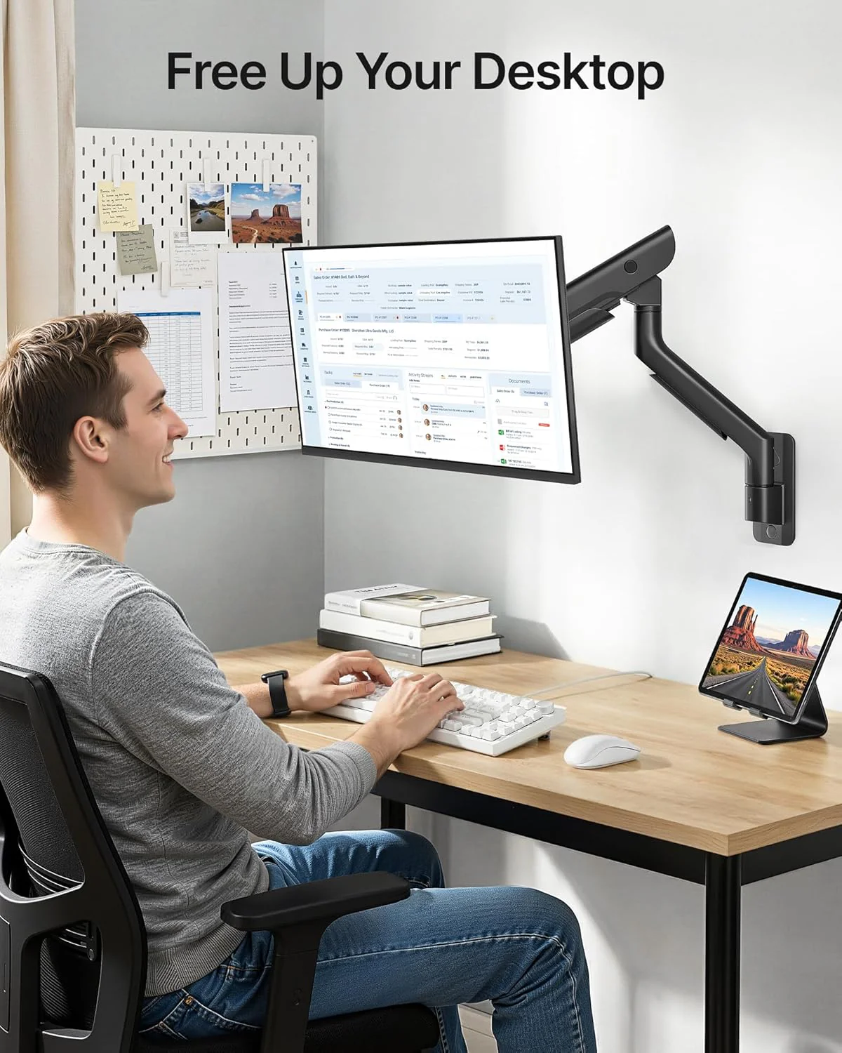 Heavy-Duty Single Monitor Wall Mount for 17-57” Screens | MA1003WBK - Image 8