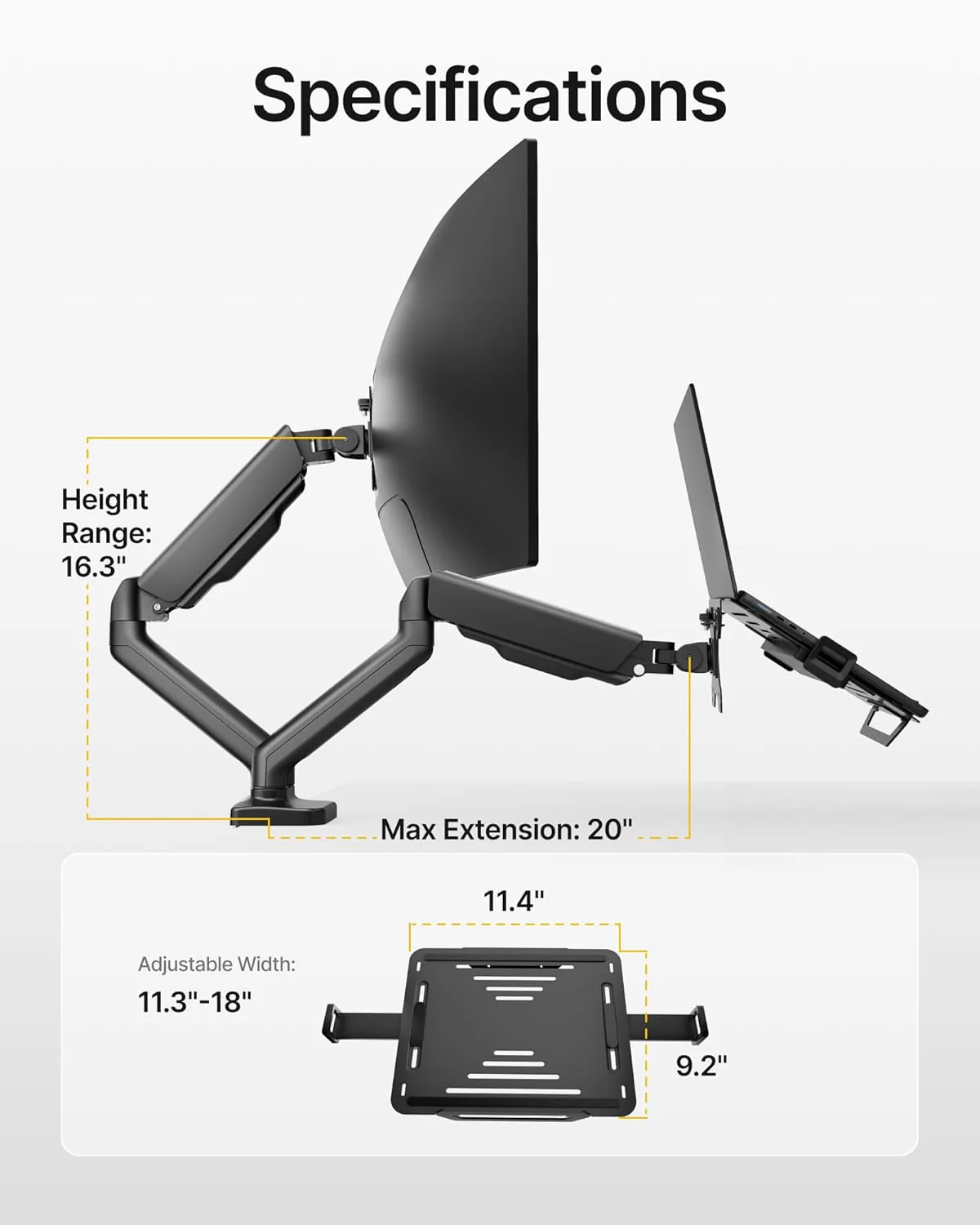 Laptop Arm Mount for Desk | MA1002LPBK-D - Image 9
