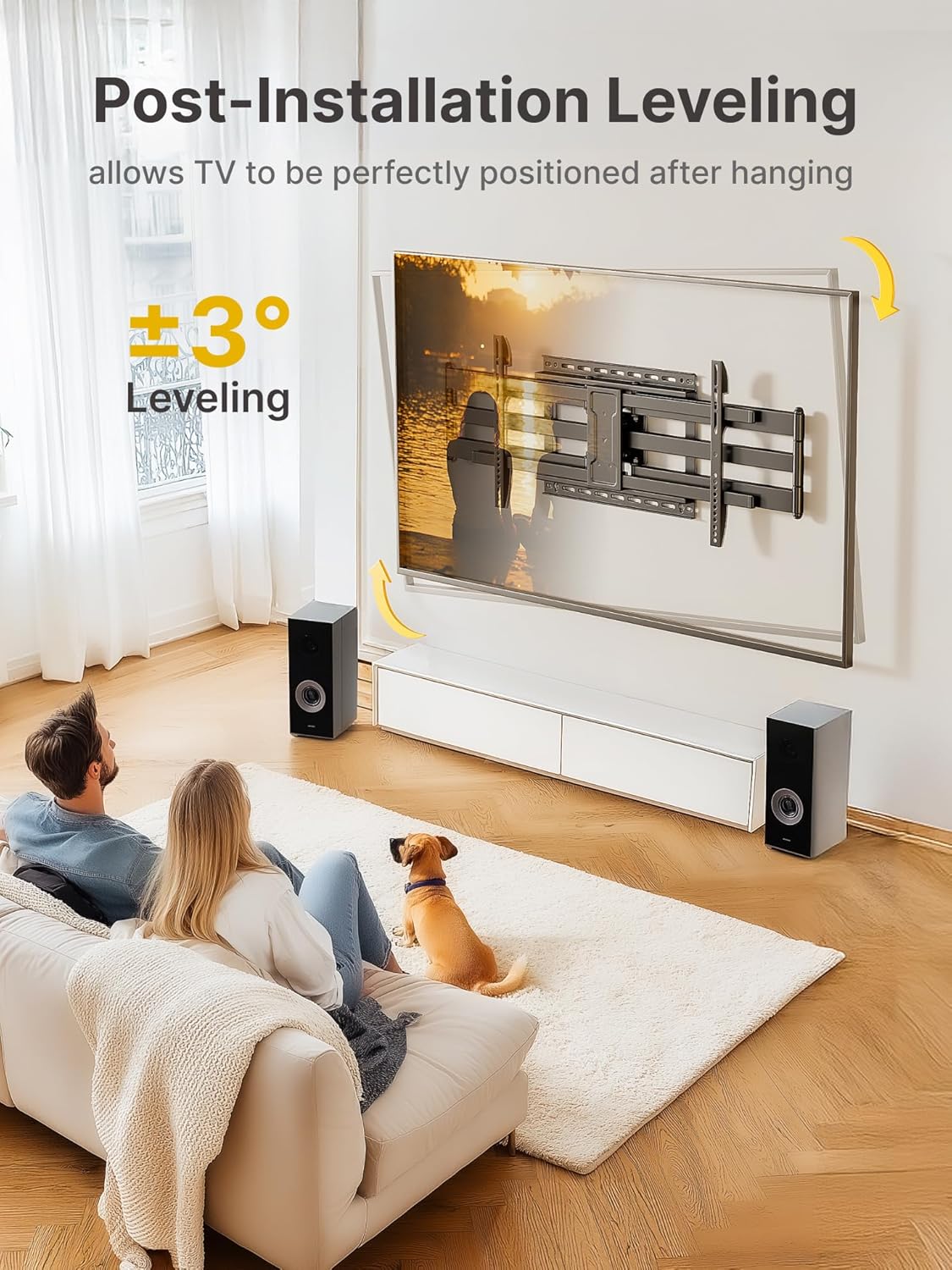 Long Arm TV Wall Mount for 43"-90" TVs | HW1259BK - Image 8