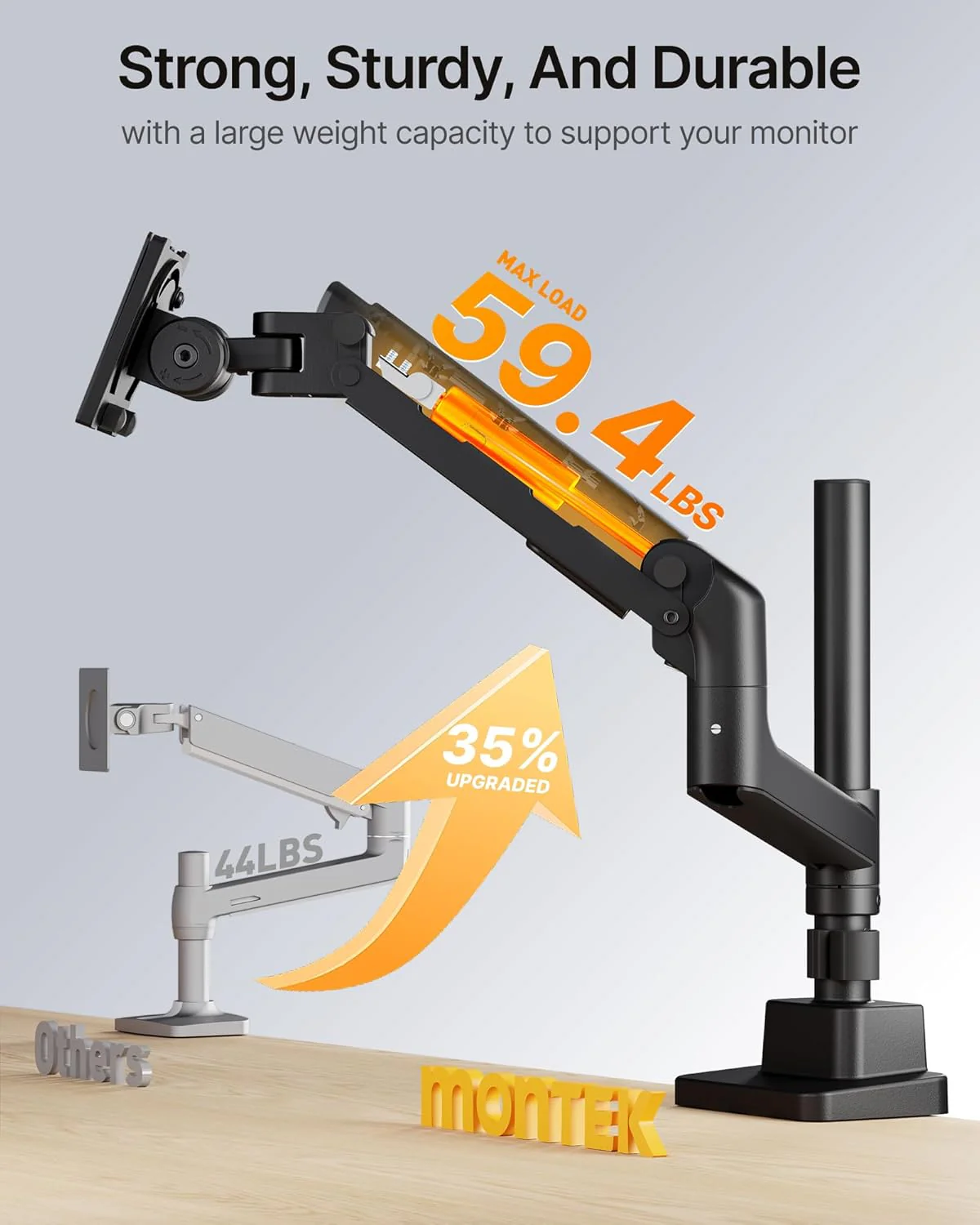 Heavy-Duty Monitor Arm for 17-57" Screens | MA1001PBK - Image 3