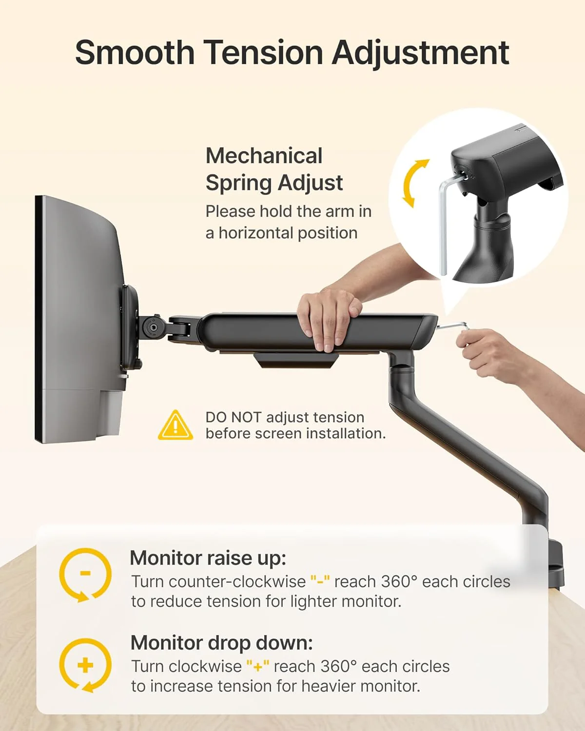 Mechanical Spring Monitor Arm for 17-40" Ultrawide Screens | MA1011BK - Image 8