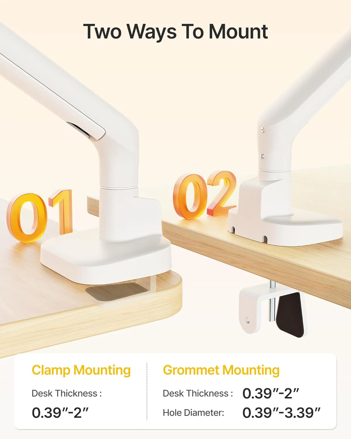 Mechanical Spring Monitor Arm for 17”-40" Screens | MA1011WH - Image 7