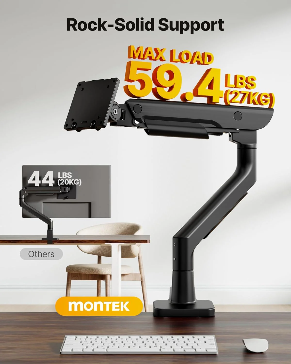 Heavy Duty Single Monitor Arm for 17–57” Screens | MA1003BK - Image 6