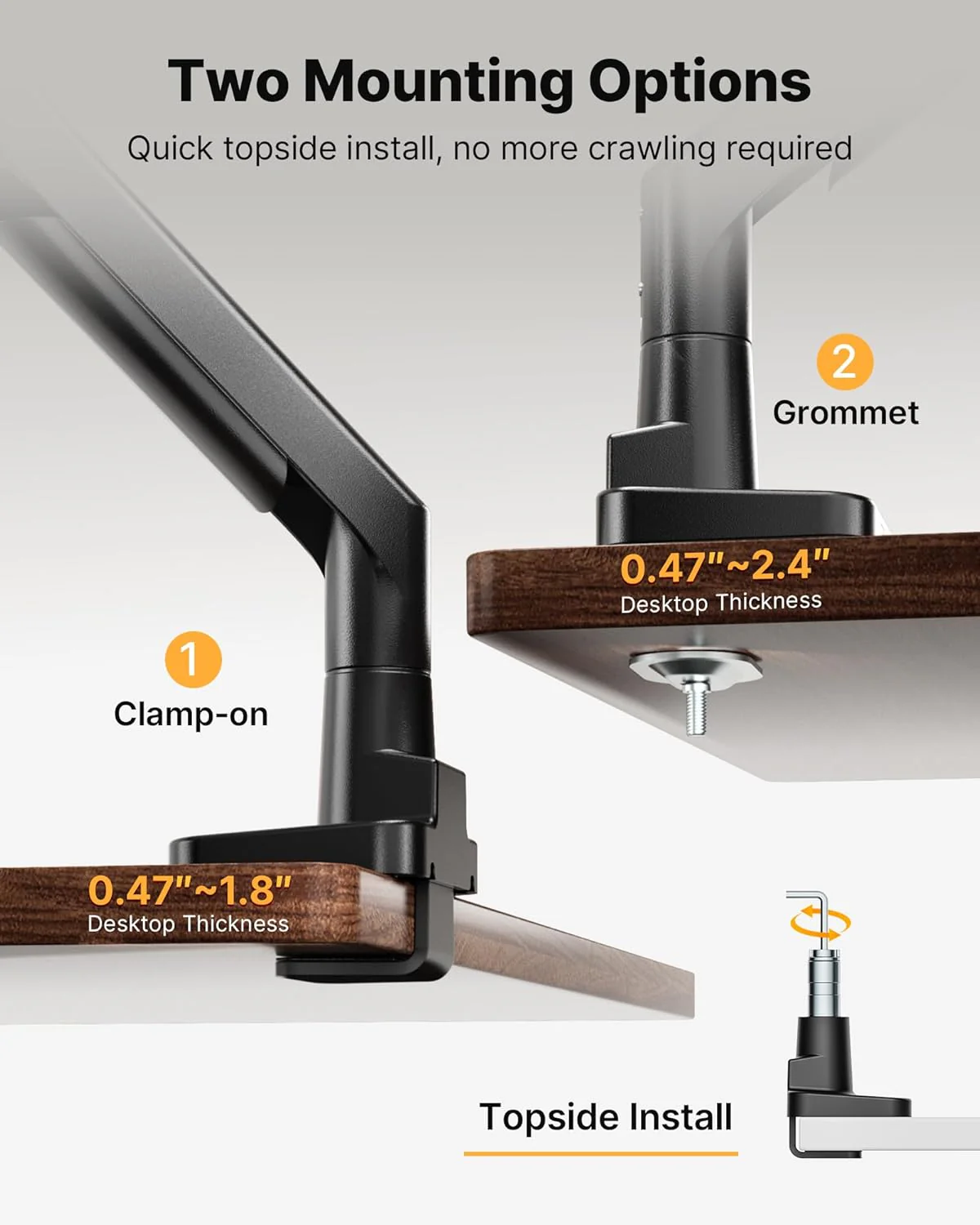 Heavy Duty Single Monitor Arm for 17–57” Screens | MA1003BK - Image 8