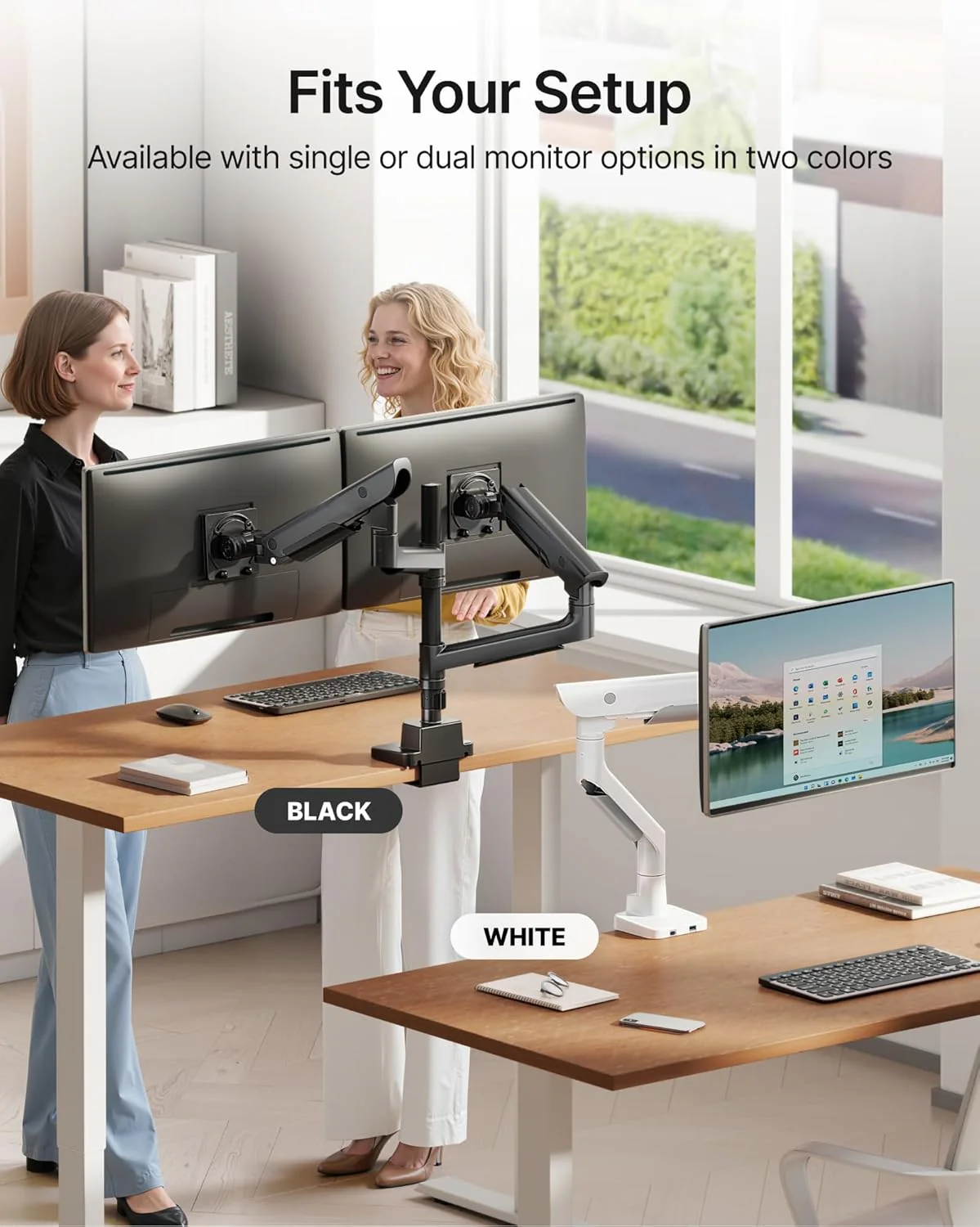 Premium Dual Monitor Arm for 17”–57” Screens | MA1003UCPWH-D - Image 8