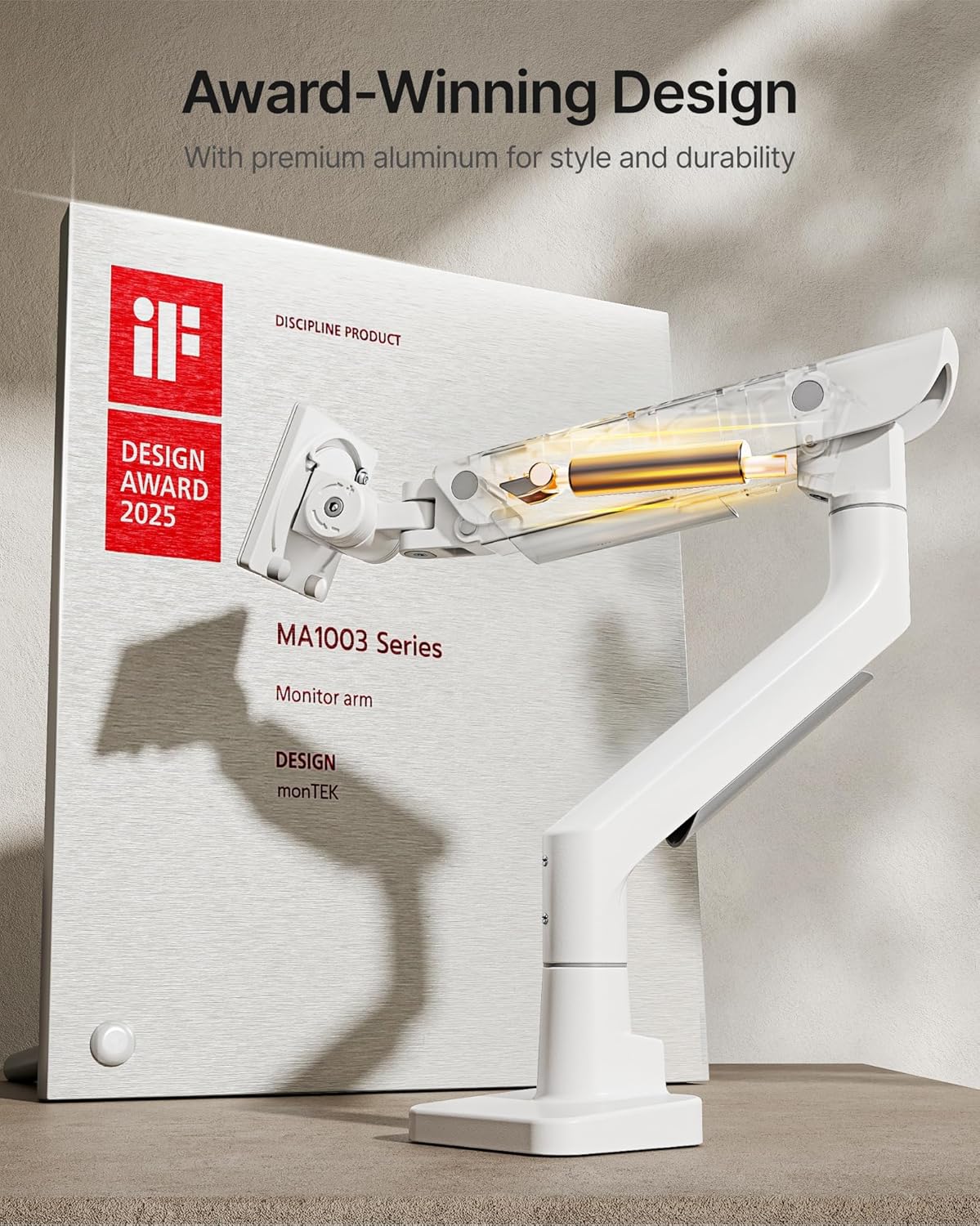 Premium Aluminum Monitor Arm for 17”–57” Screens | MA1003UCWH - Image 2