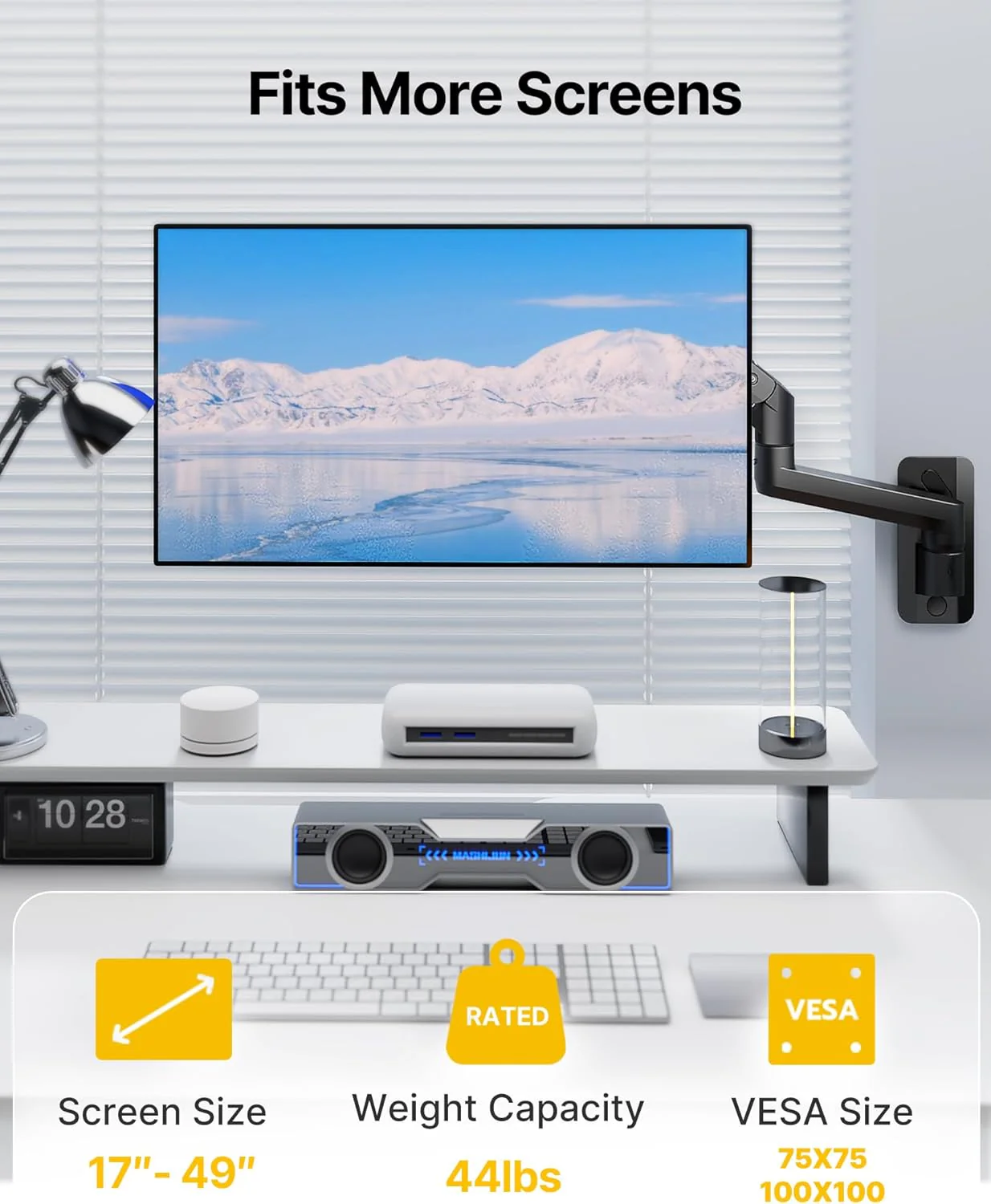 Ultra-Wide Monitor Wall Mount for 17“-49” Screens | MA1004WBK - Image 2