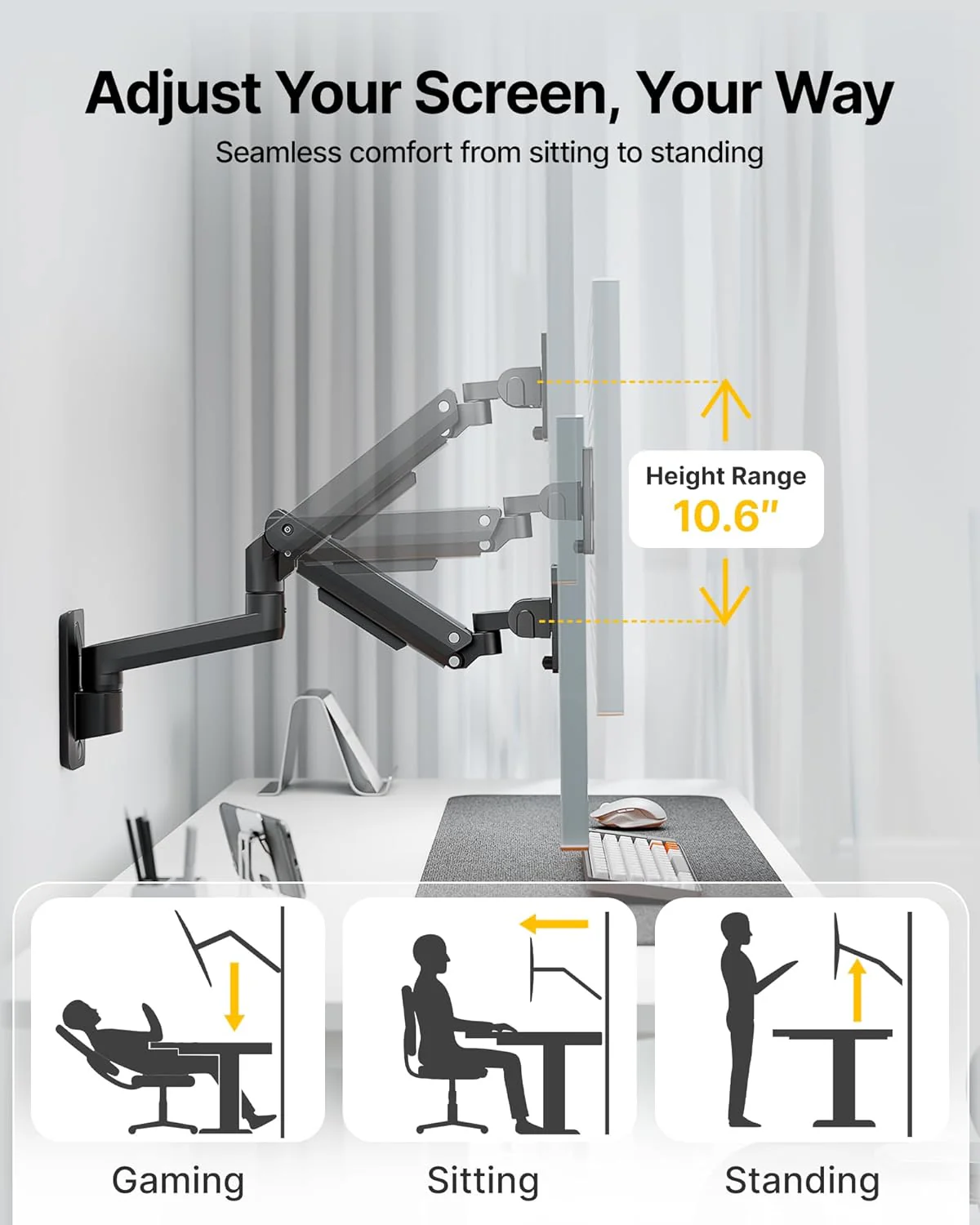 Ultra-Wide Monitor Wall Mount for 17“-49” Screens | MA1004WBK - Image 3