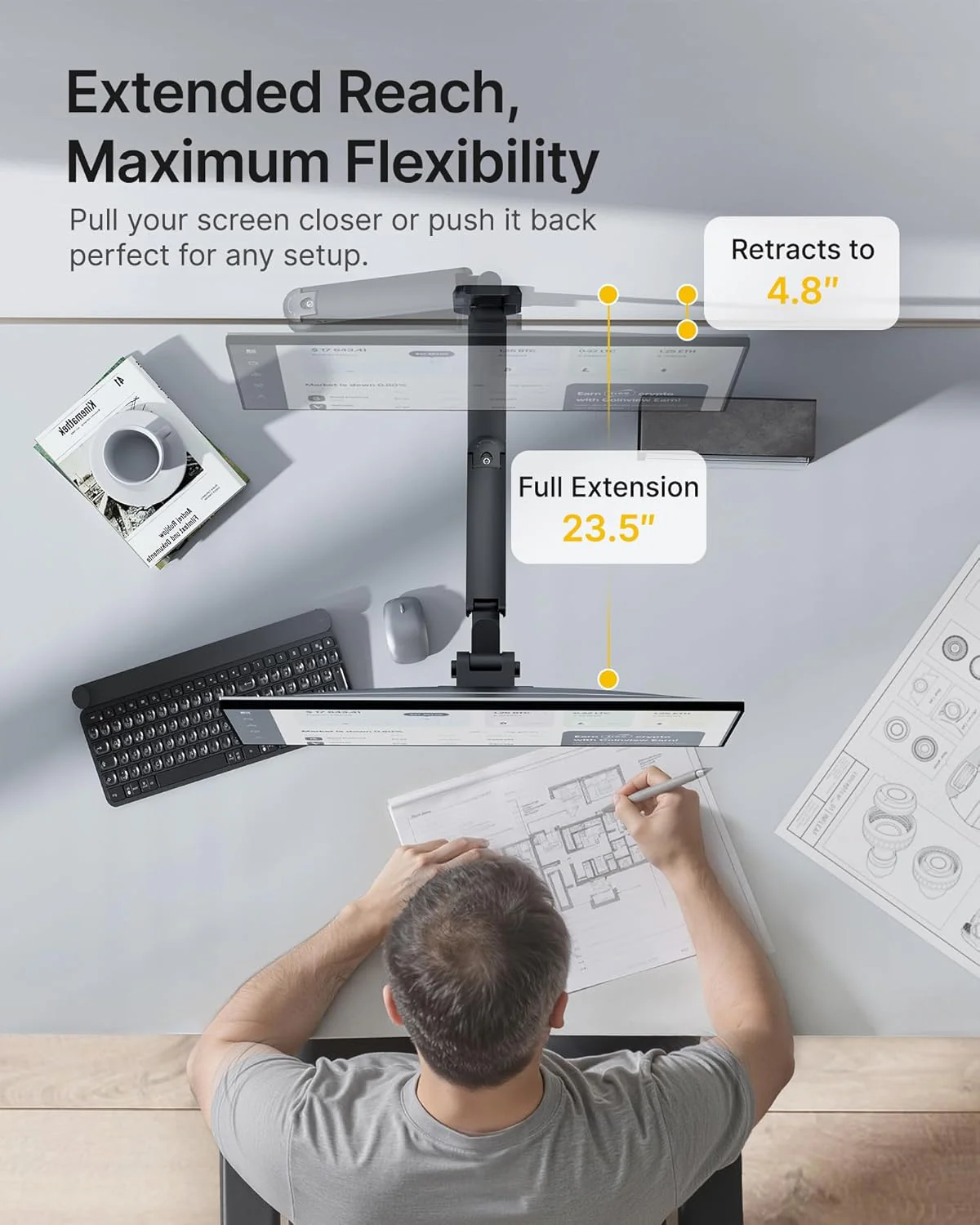 Ultra-Wide Monitor Wall Mount for 17“-49” Screens | MA1004WBK - Image 4