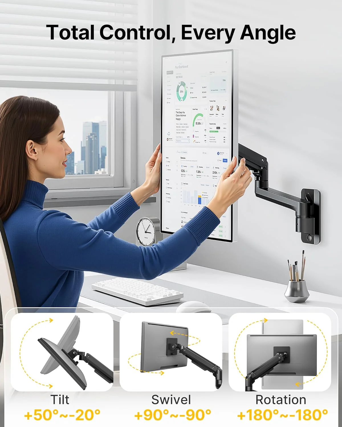 Ultra-Wide Monitor Wall Mount for 17“-49” Screens | MA1004WBK - Image 5