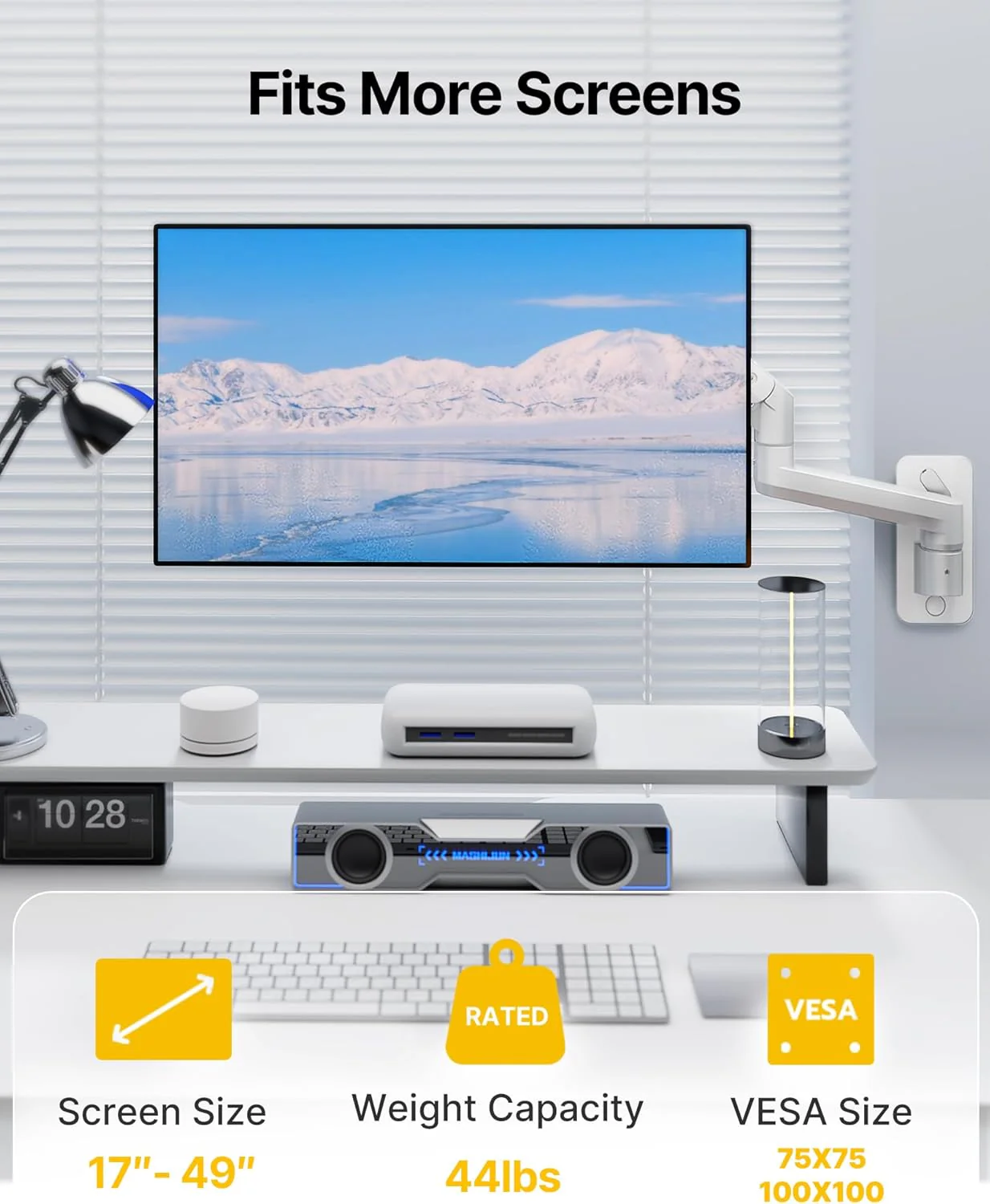 Ultra-Wide Monitor Wall Mount for 17”-49” Screens | MA1004WWH - Image 2