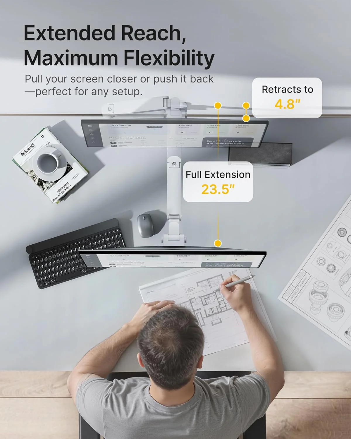 Ultra-Wide Monitor Wall Mount for 17”-49” Screens | MA1004WWH - Image 4