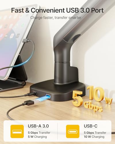Mechanical Spring Monitor Arm with USB for 17-40" Screens | MA1011UCBK - Image 6