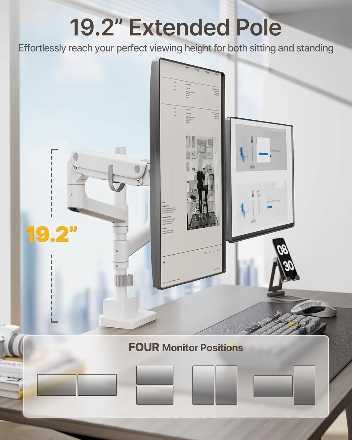 Heavy-Duty Dual Monitor Arm for 17"-57" Screens | MA1001PWH-D - Image 3