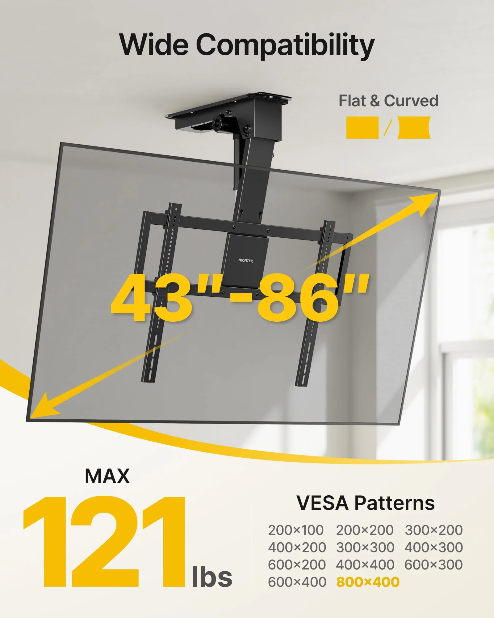 Motorized Ceiling TV Mount for 43-86 Inch TVs | TM1011E-L - Image 2