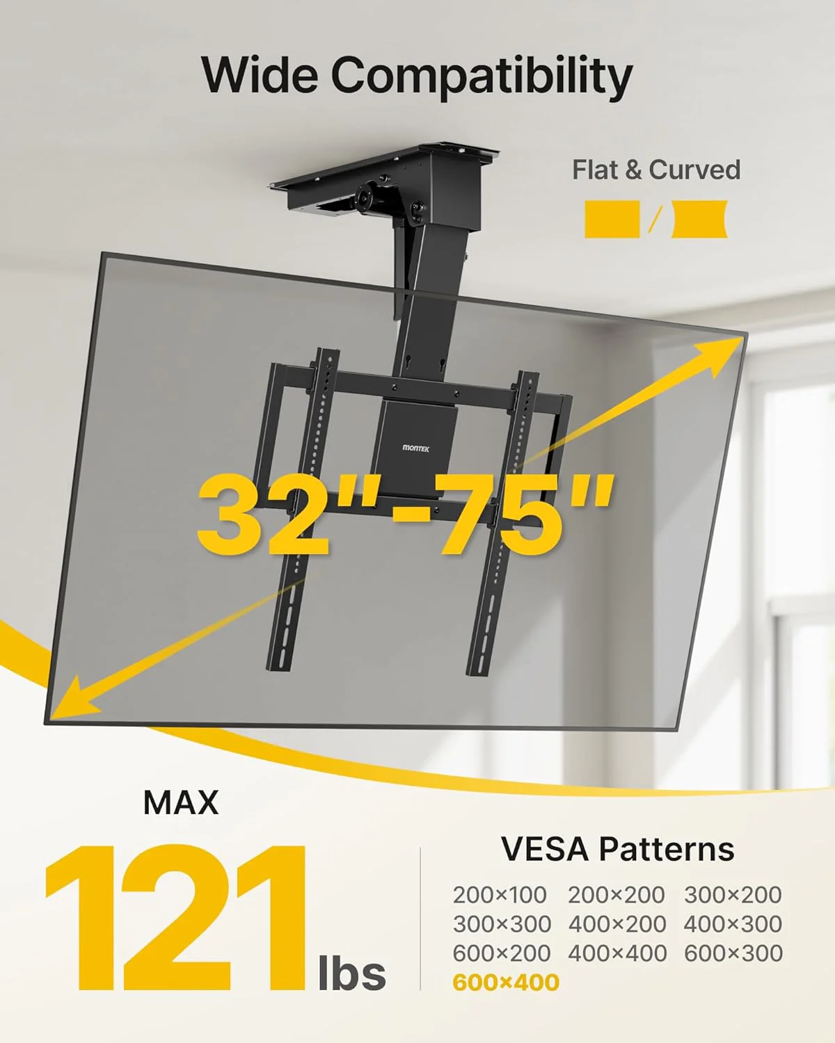 Motorized Ceiling TV Mount for 32-75 Inch TVs | TM1011E-M - Image 2