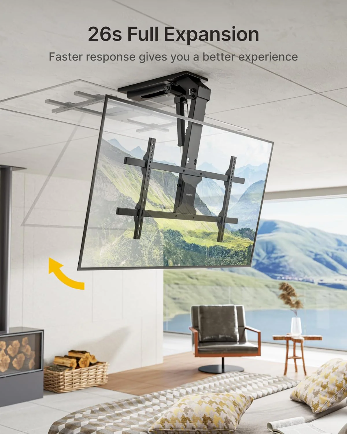 Motorized Ceiling TV Mount with Remote for 43-86 Inch TVs | TM1002CE-L - Image 3