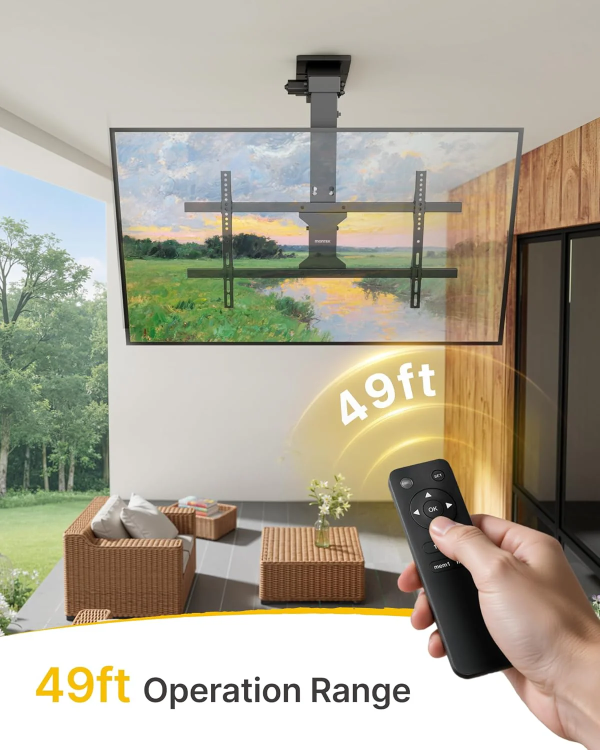 Motorized Ceiling TV Mount with Remote for 43-86 Inch TVs | TM1002CE-L - Image 5