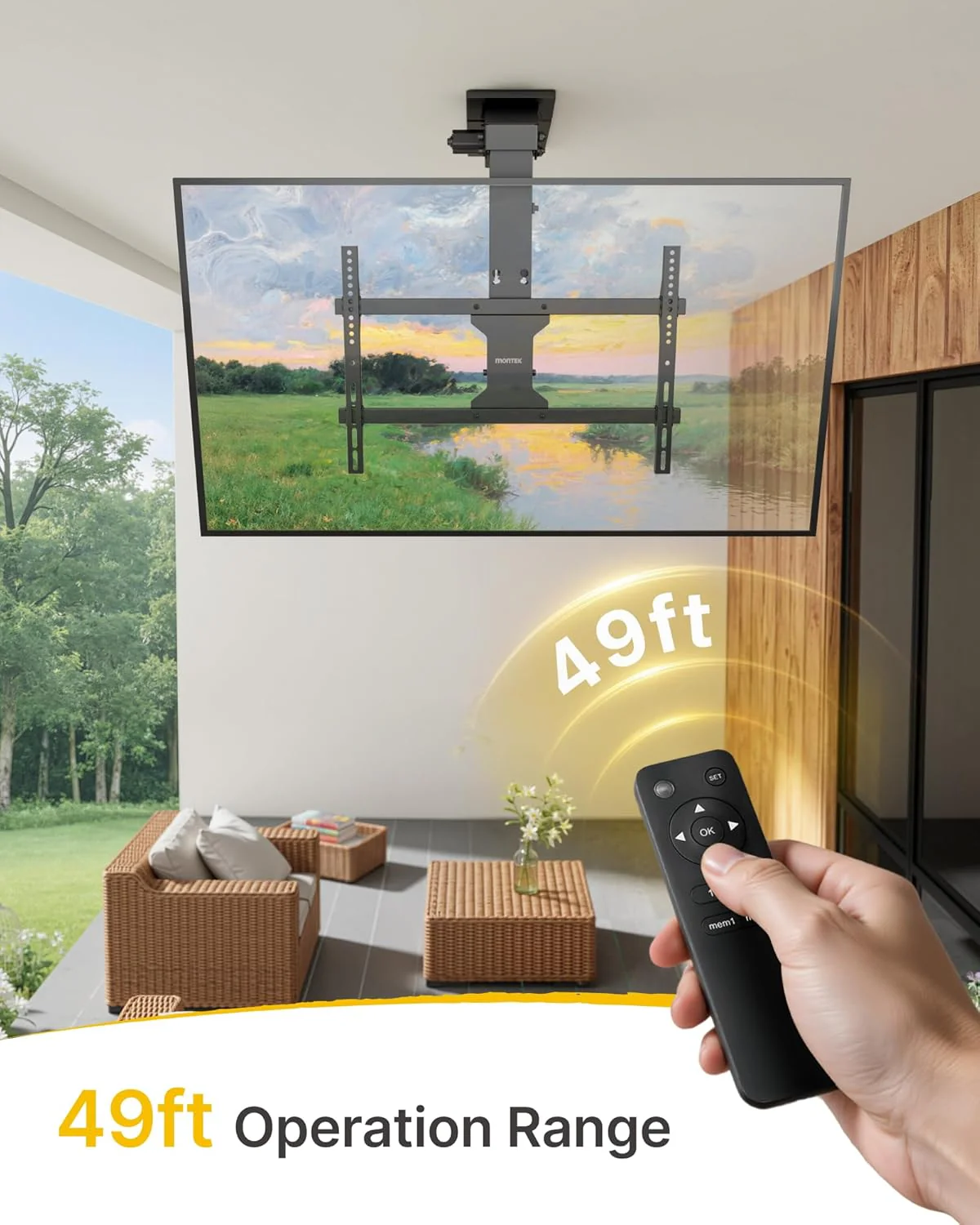 Motorized Ceiling TV Mount with Remote for 37-75 Inch TVs | TM1002CE-M - Image 5