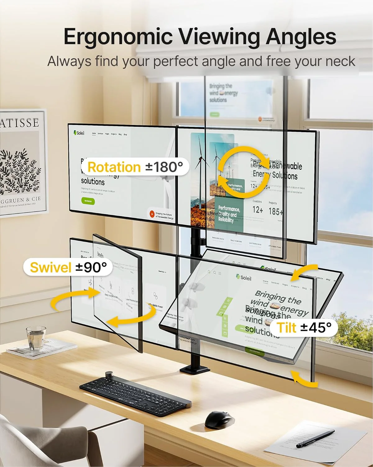 Quad Monitor Stand Mount | MA1006PBK-Q - Image 4
