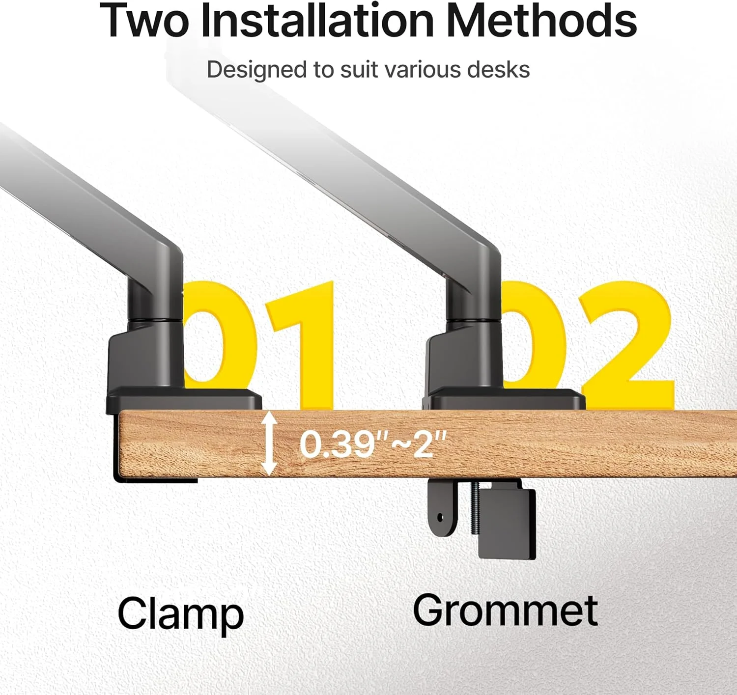 Single Monitor Arm for Max 45” Screens | MA1007BK - Image 6