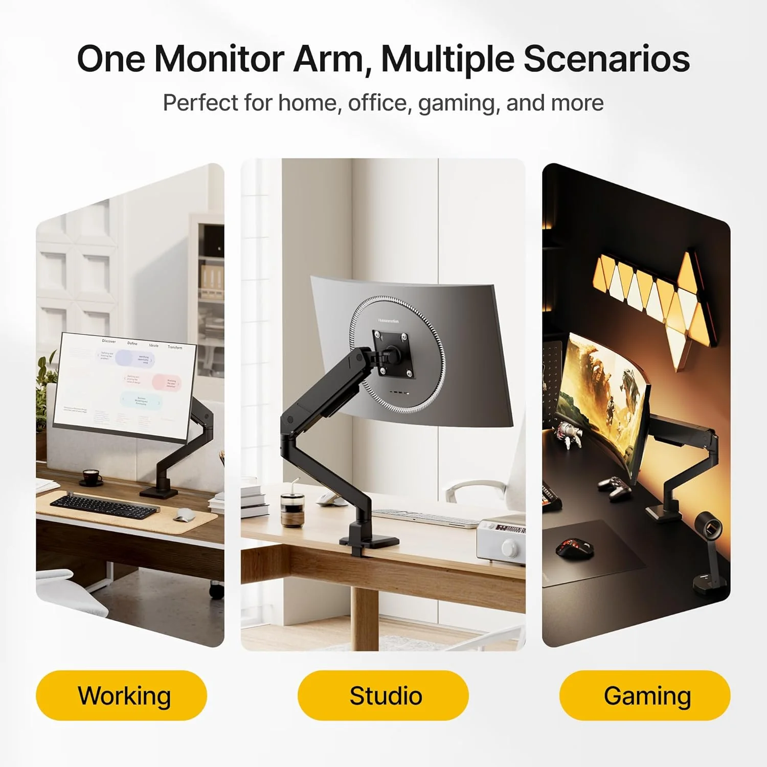 Single Monitor Arm for Max 45” Screens | MA1007BK - Image 9
