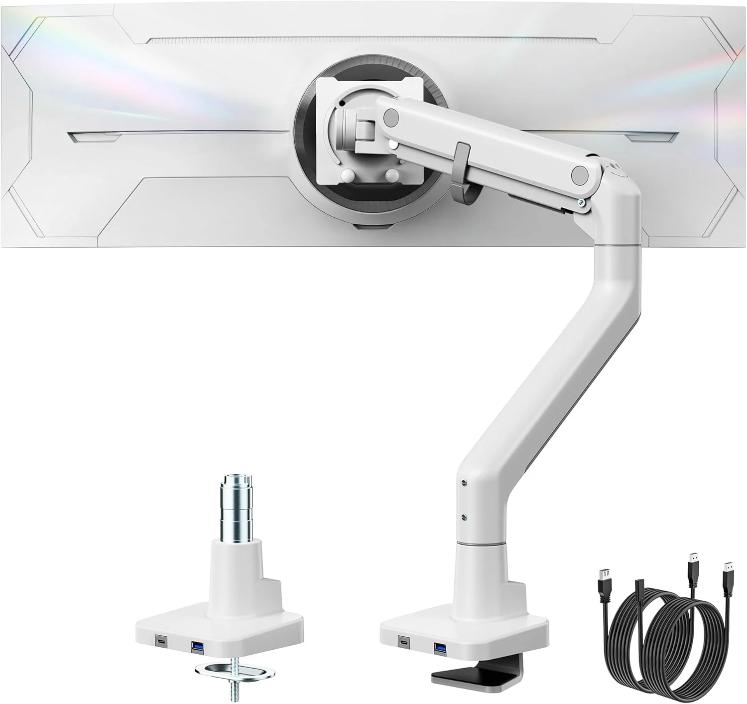 Single Monitor Arm with USB A/C for 17"-57" Screens | MA1001UCWH