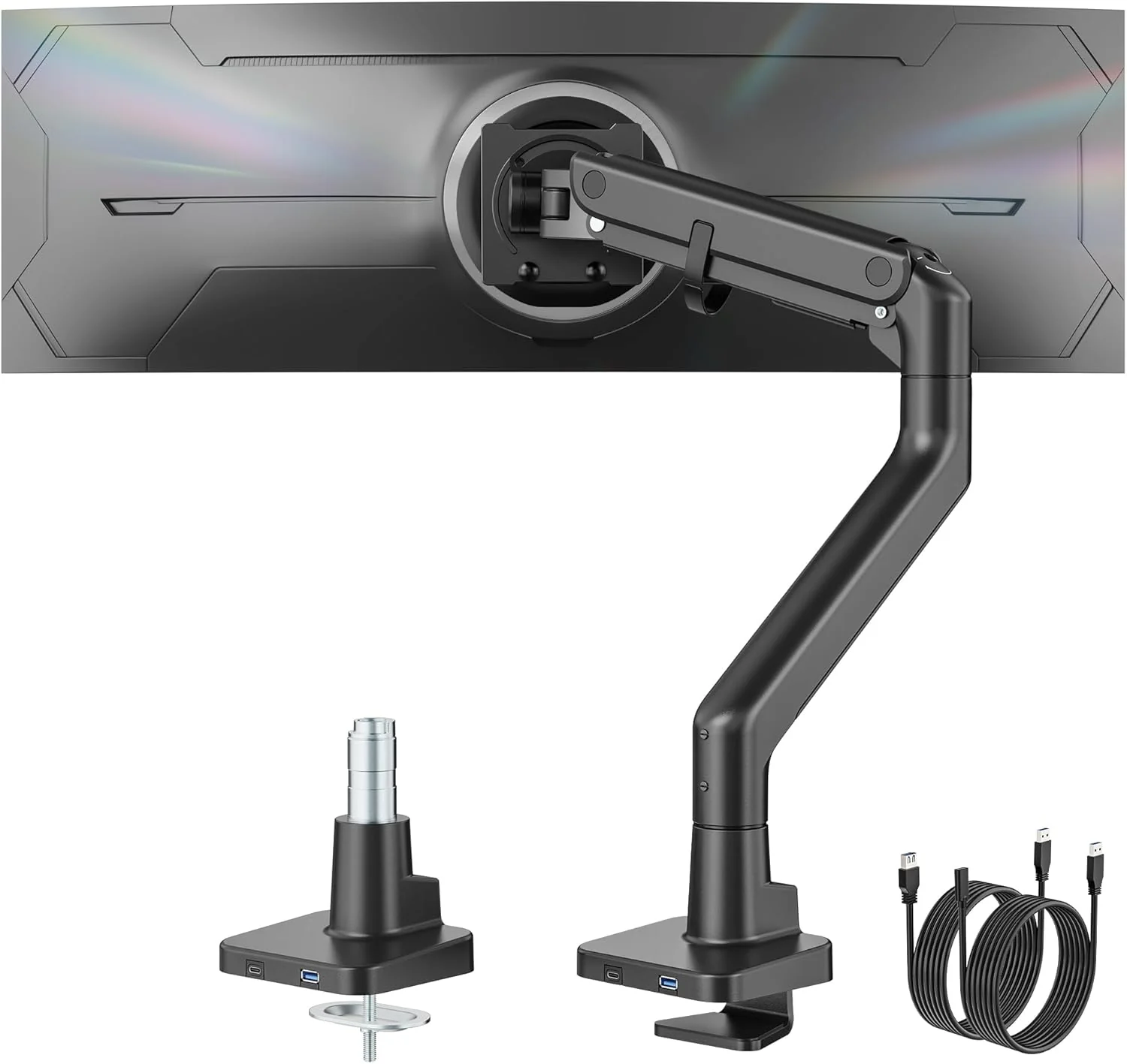 Single Monitor Arm with USB A/C f for 17"-57" Screens | MA1001UCBK