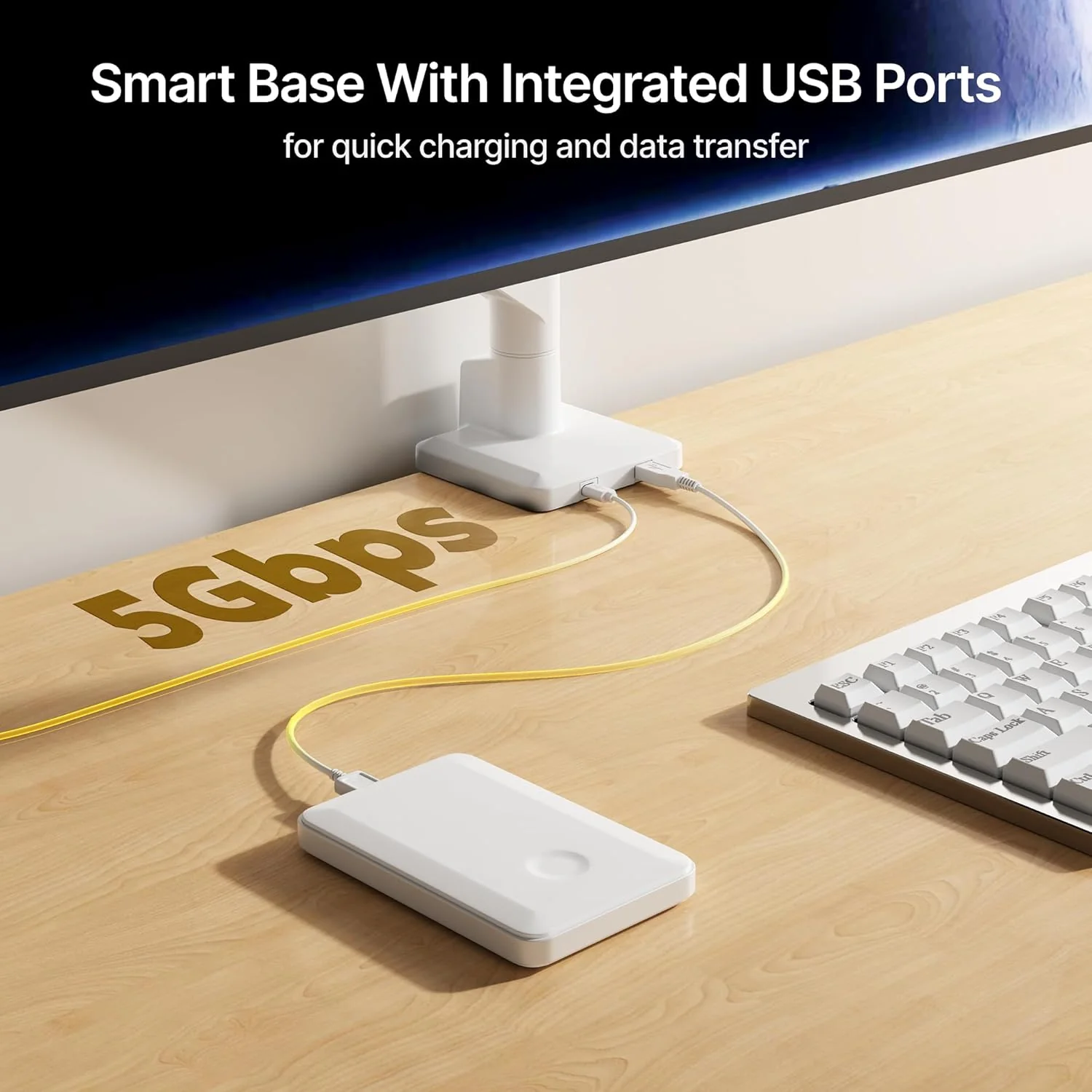 Single Monitor Arm with USB | MA1007UCWH - Image 6