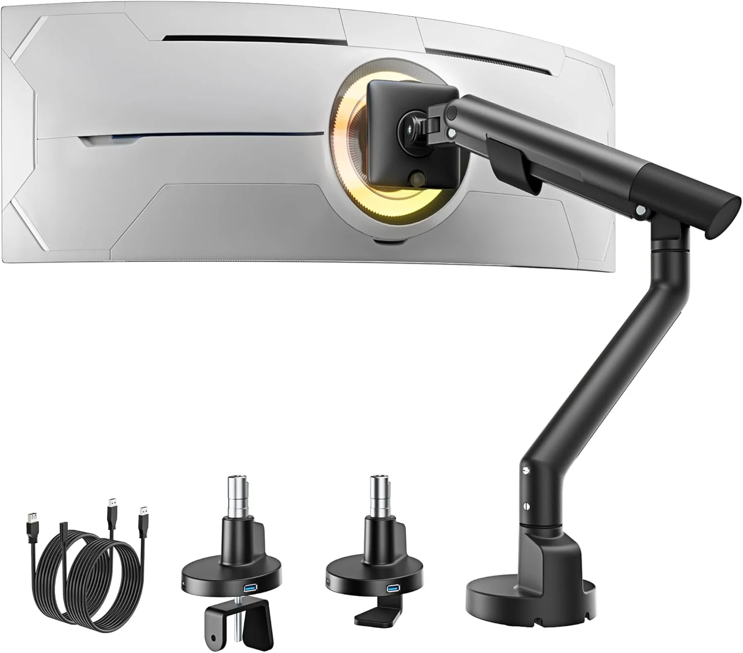 Single Monitor Arm with USB for 17-40 Inch Screens | MA1010UCBK