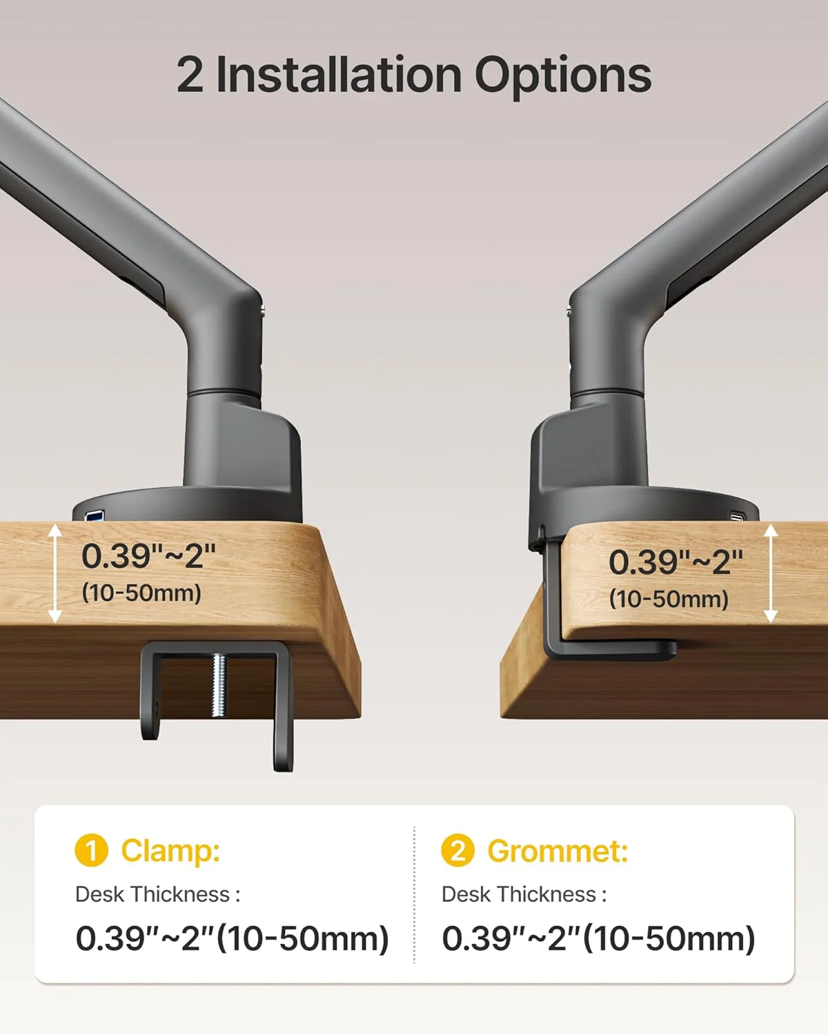 Single Monitor Arm with USB for 17-40 Inch Screens | MA1010UCDG - Image 5