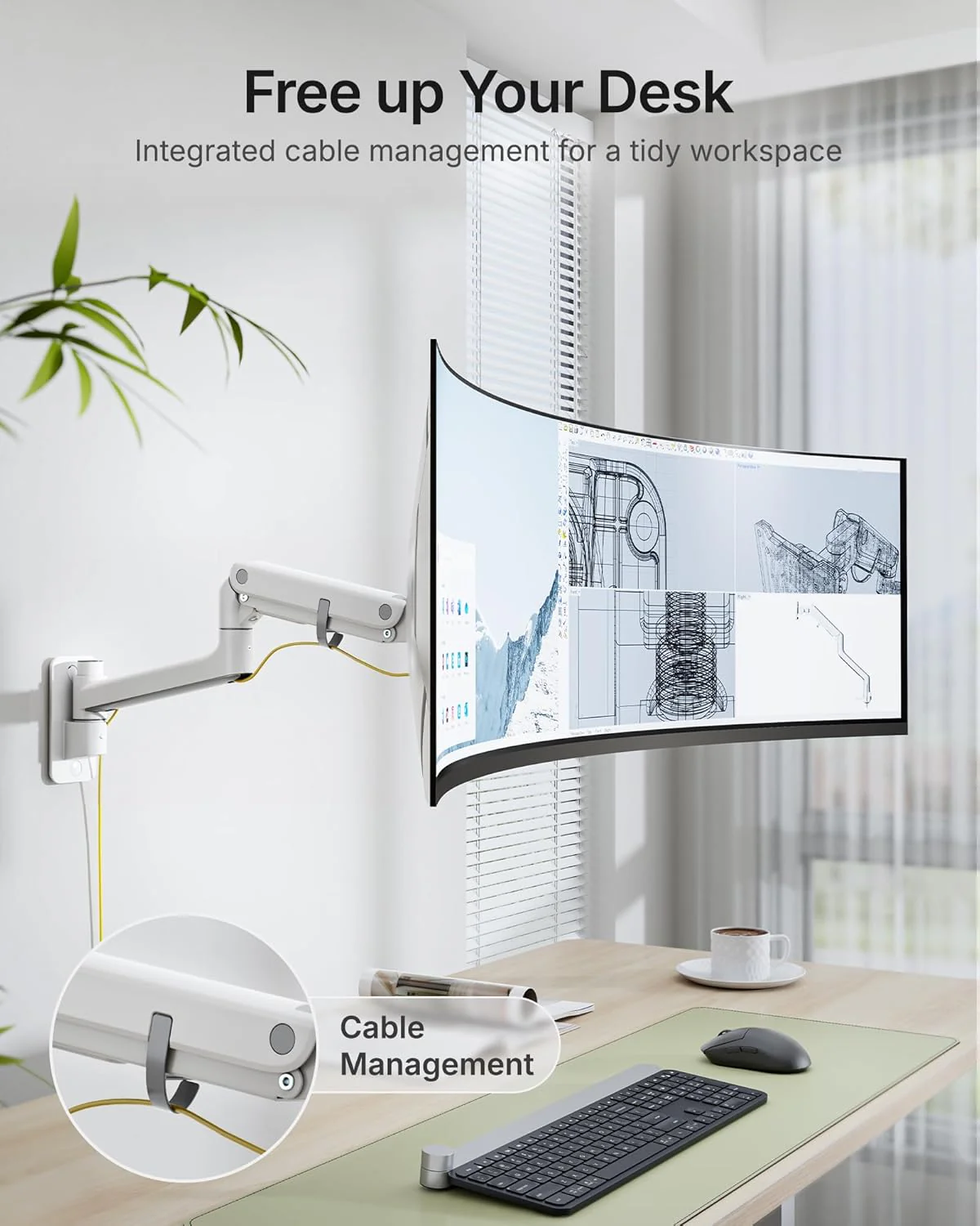 Single Monitor Wall Mount for 17"-49" Screens | MA1001WWH-S - Image 6