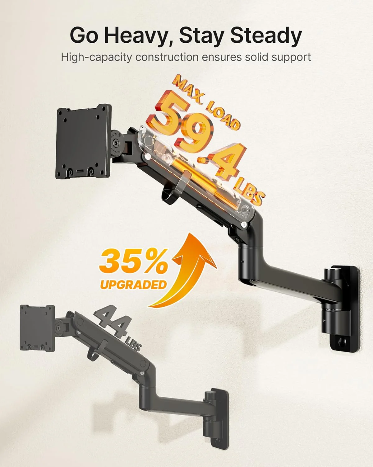 Single Monitor Wall Mount for 17"-57" Screens | MA1001WBK - Image 3