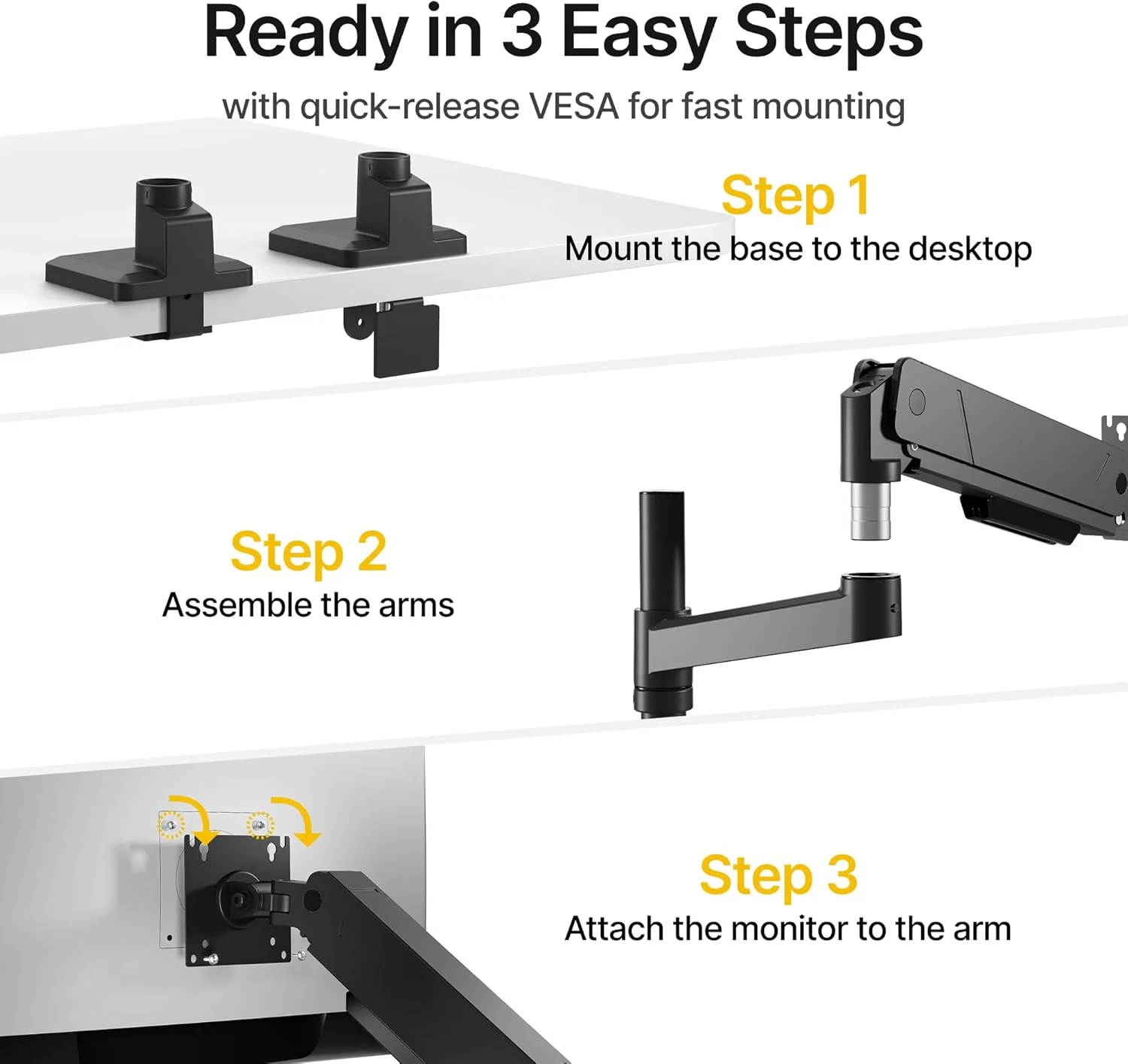 Single Monitor Arm for 17"-45" Inch Screen | MA1007PBK - Image 7