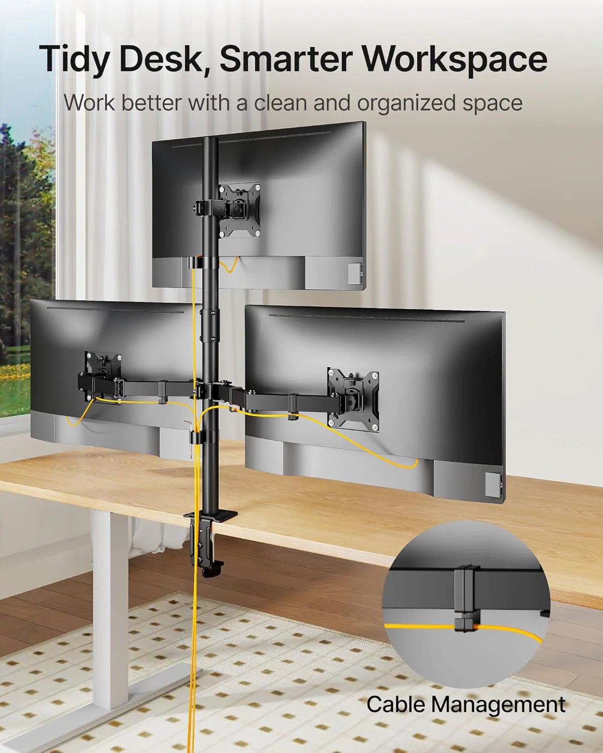 Triple Monitor Stand Mount | MA1006PBK-T - Image 7